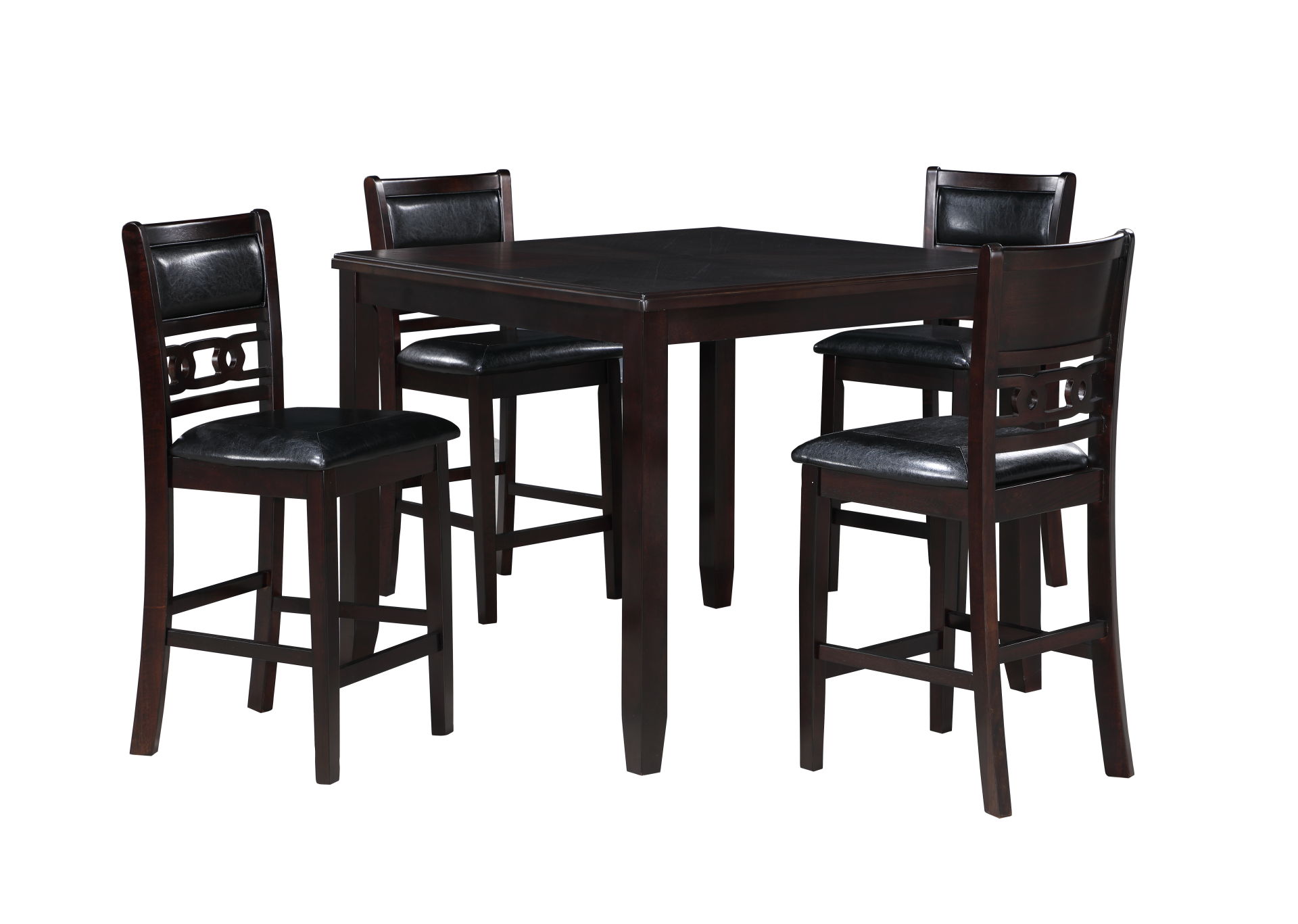 Gia - 5 Piece Square Counter Dining Set (Table & 4 Chairs) - Black