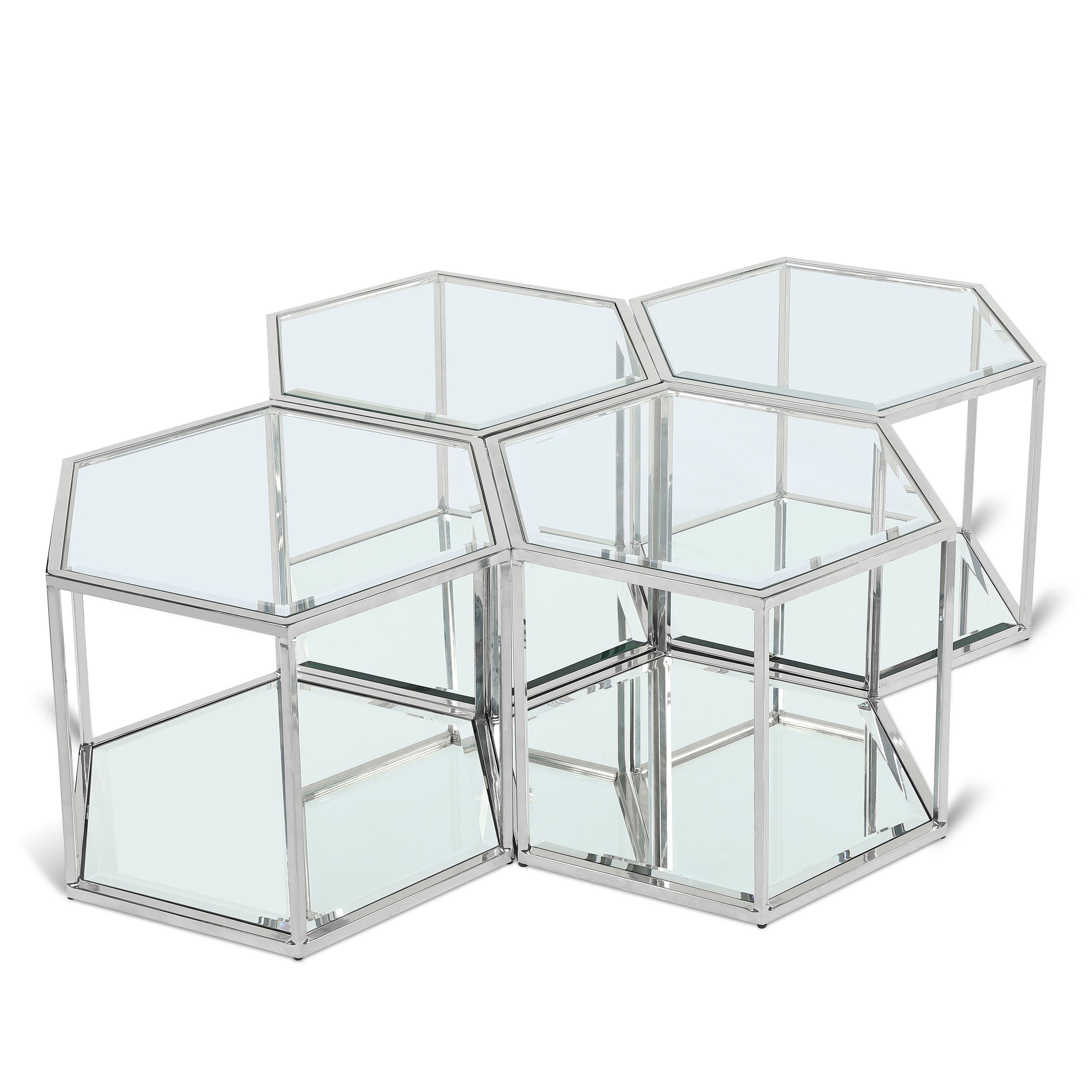 Sei - Coffee Table 4 Piece - Pearl Silver