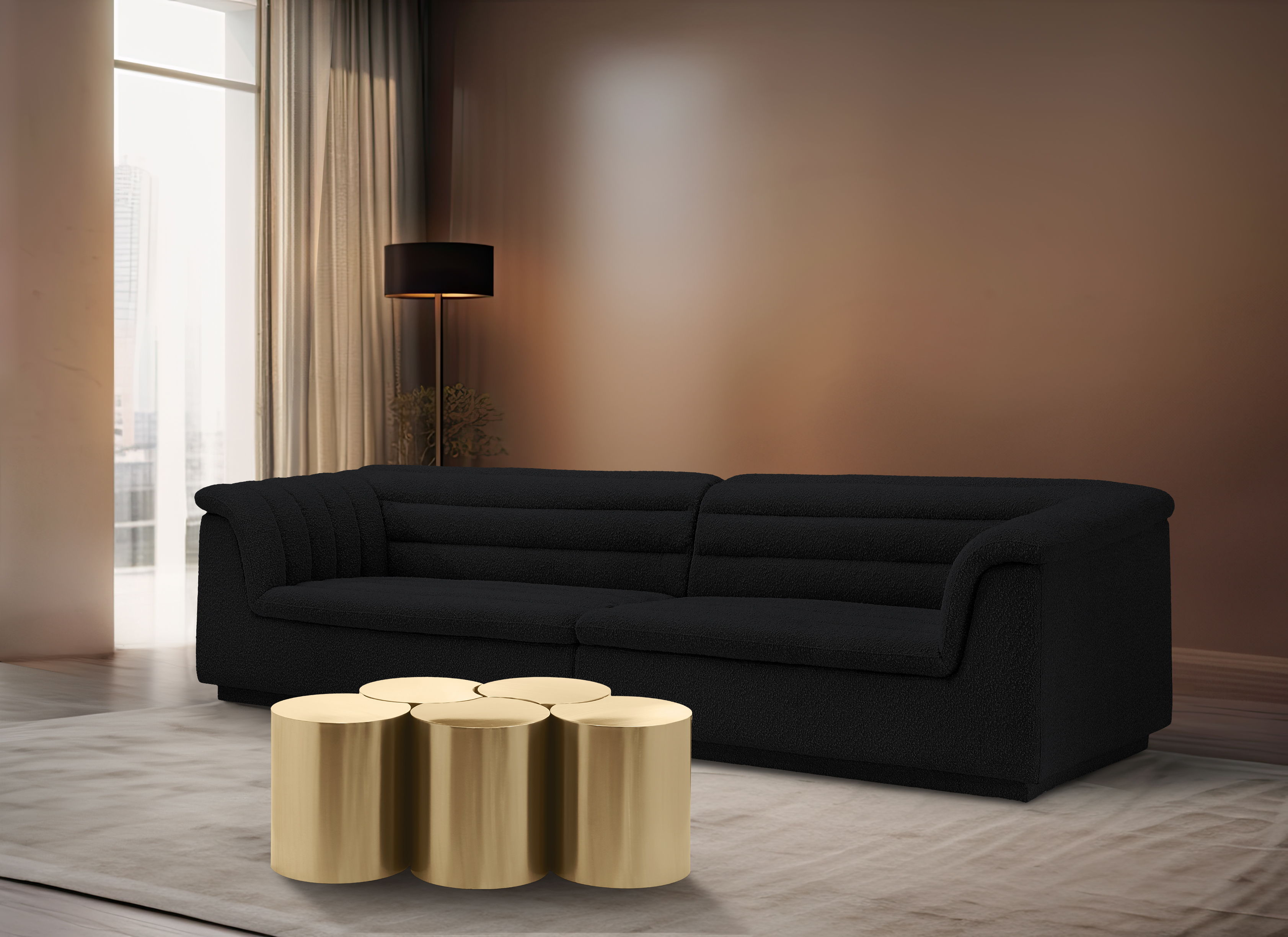 Dimple - 18" 5 Piece Modular Coffee Table - Gold