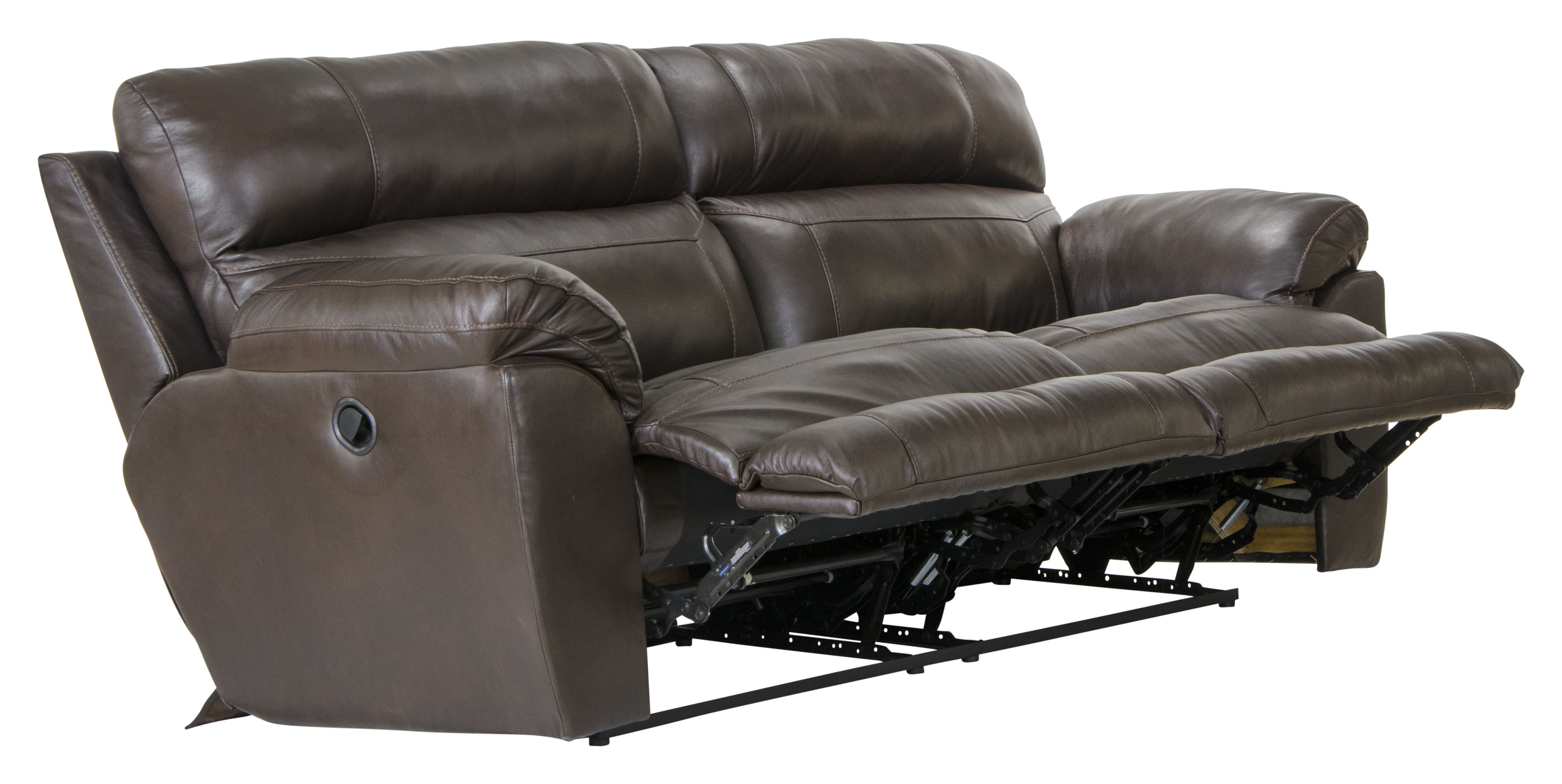 Costa - Top Grain Italian Leather Lay Flat Reclining Sofa - Chocolate