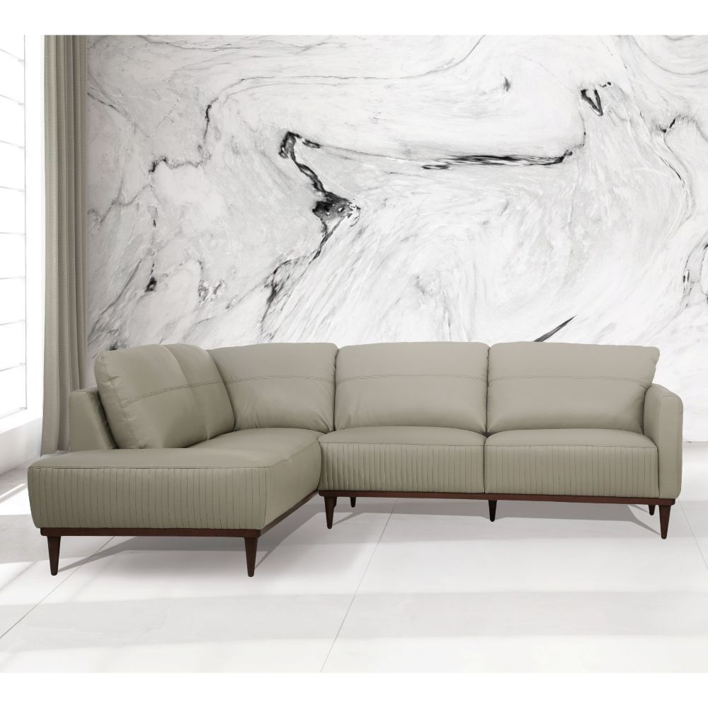 Tampa - 33" Sectional Sofa - Airy Green Leather, green, view 7