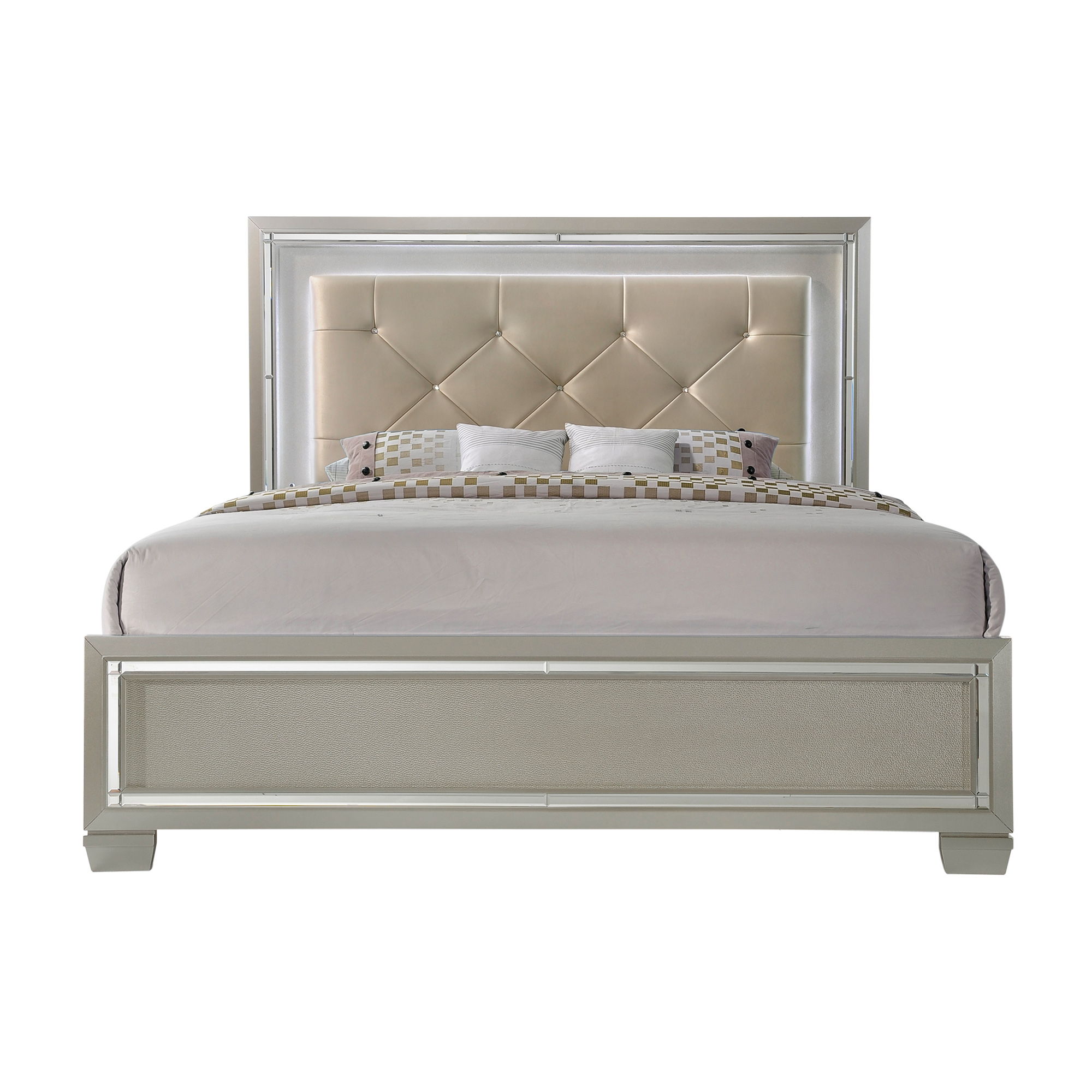 Platinum - Queen Panel Bed - Сhampagne