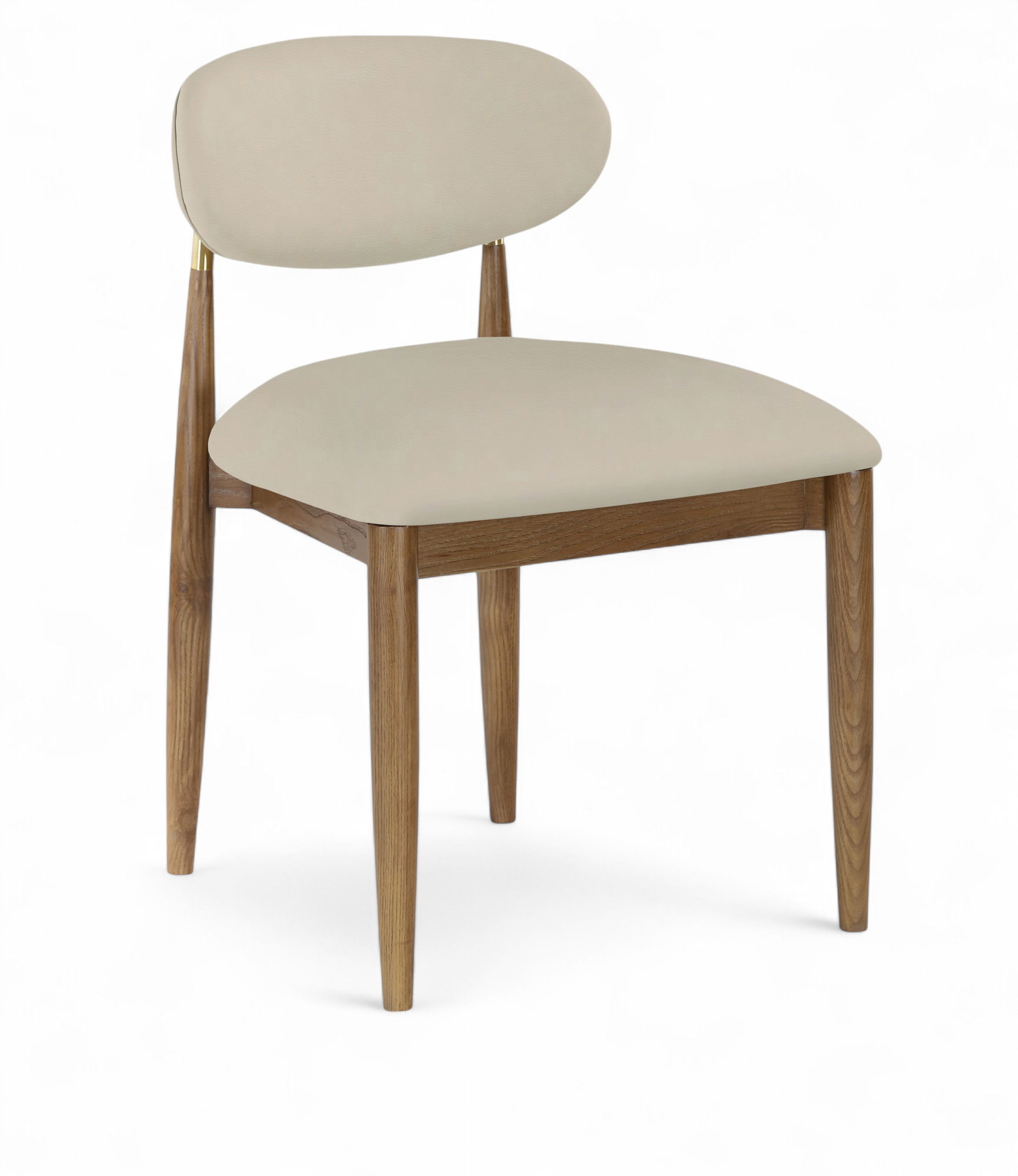 Riccio - Vegan Leather Upholstered Dining Side Chair (Set of 2) - Beige