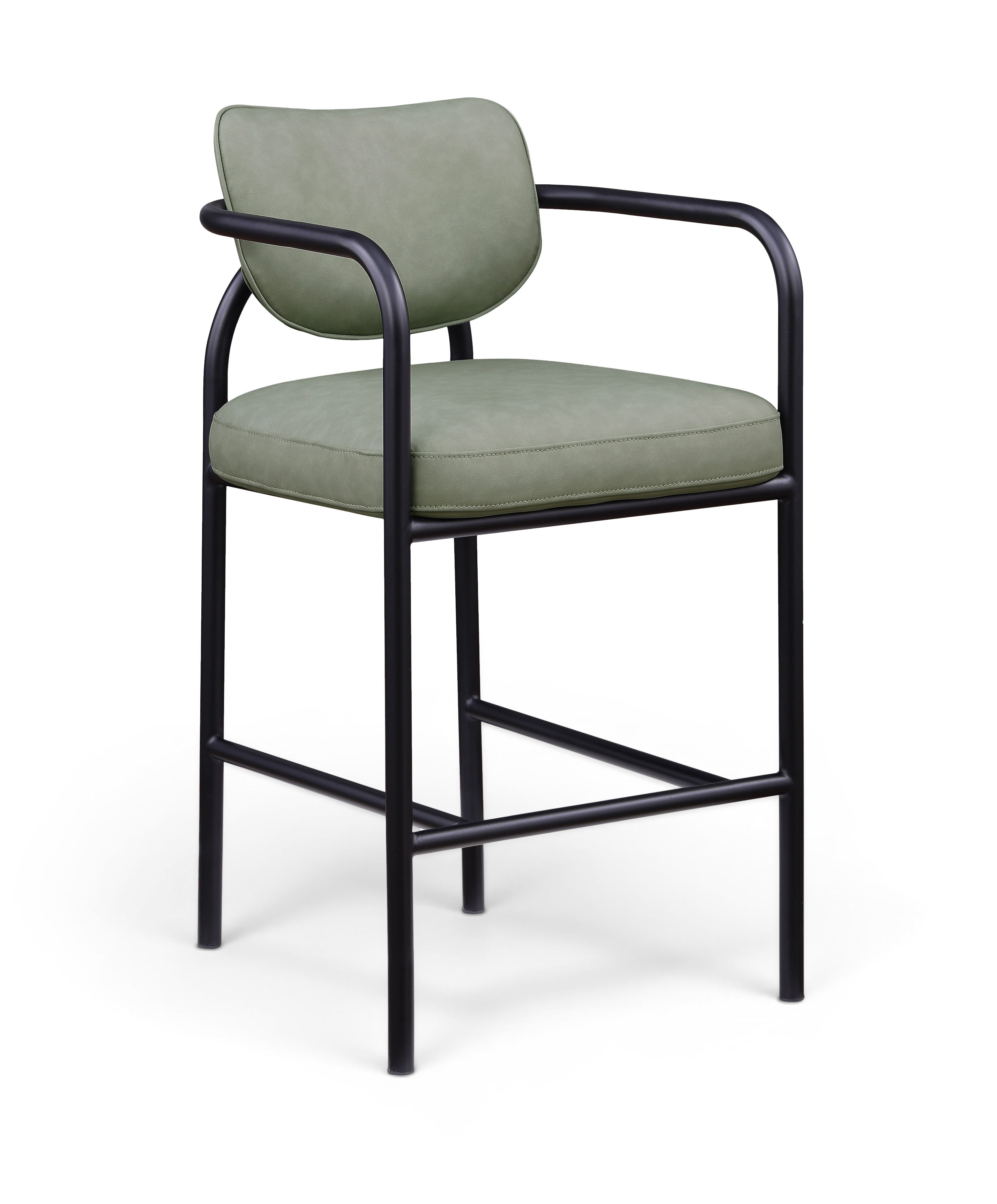 Serava - Vegan Leather Upholstered Bar Stool - Green
