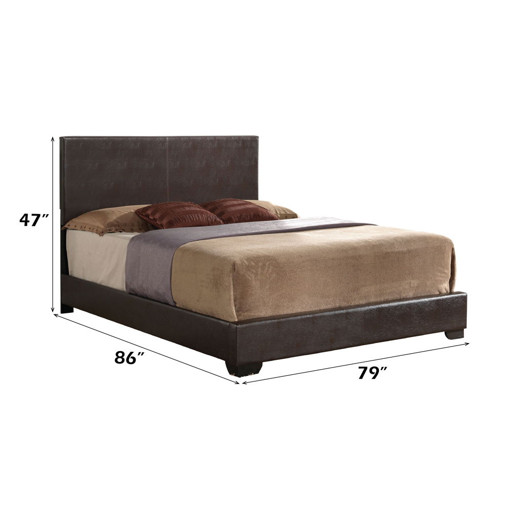 Ireland III - Eastern King Bed - Brown Synthetic Leather, dark brown, view 5