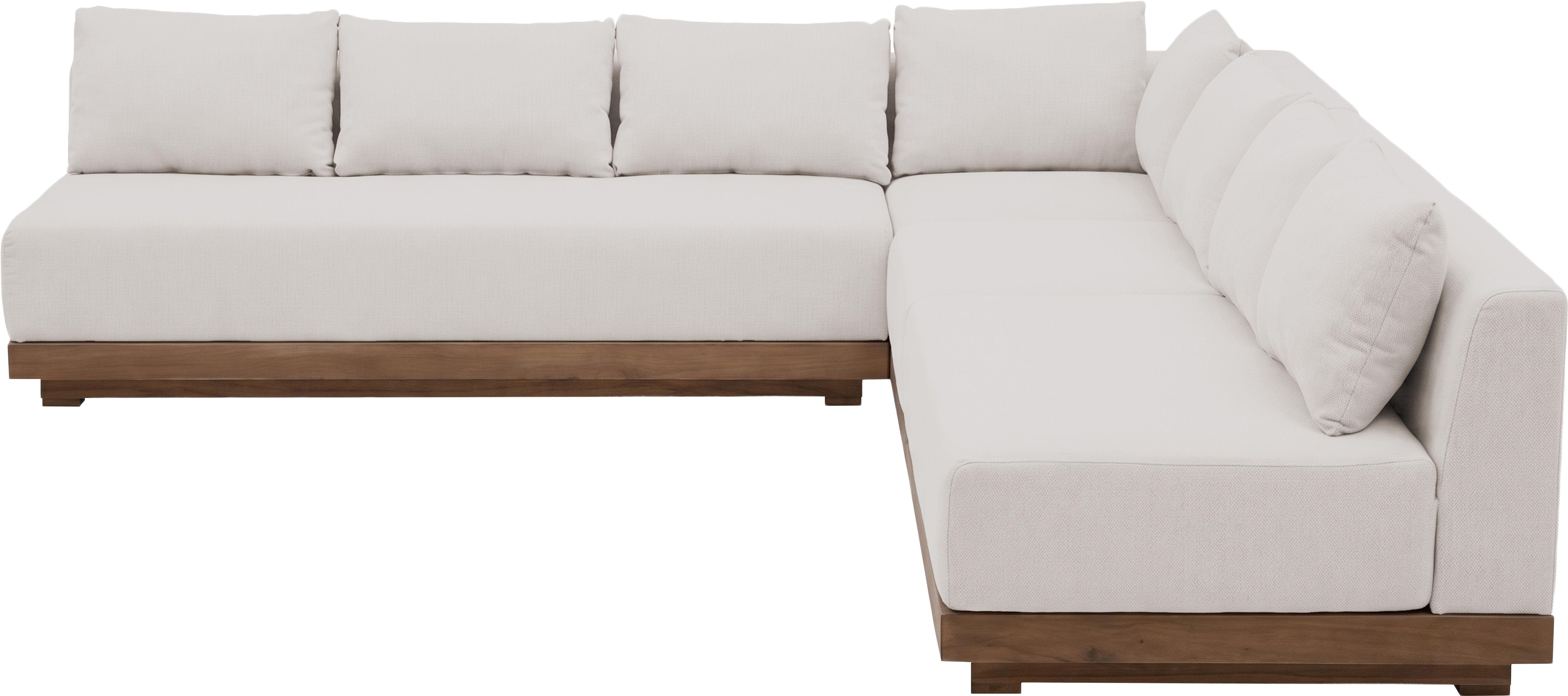Solace - Olefin Performance Fabric 4 Piece Outdoor Patio Modular Sectional - Cream