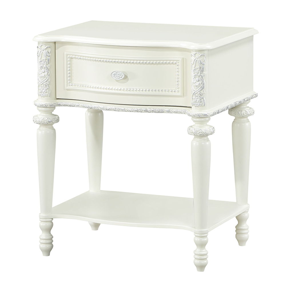 Dorothy - Nightstand With 1 Drawer - Ivory, white, view 2