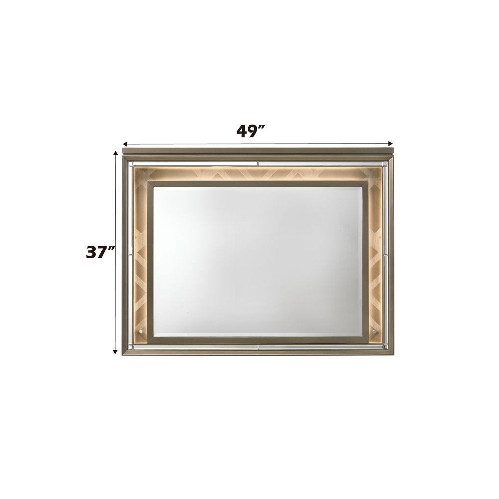 Skylar - Mirror With LED - Dark Champagne, dark brown, view 3