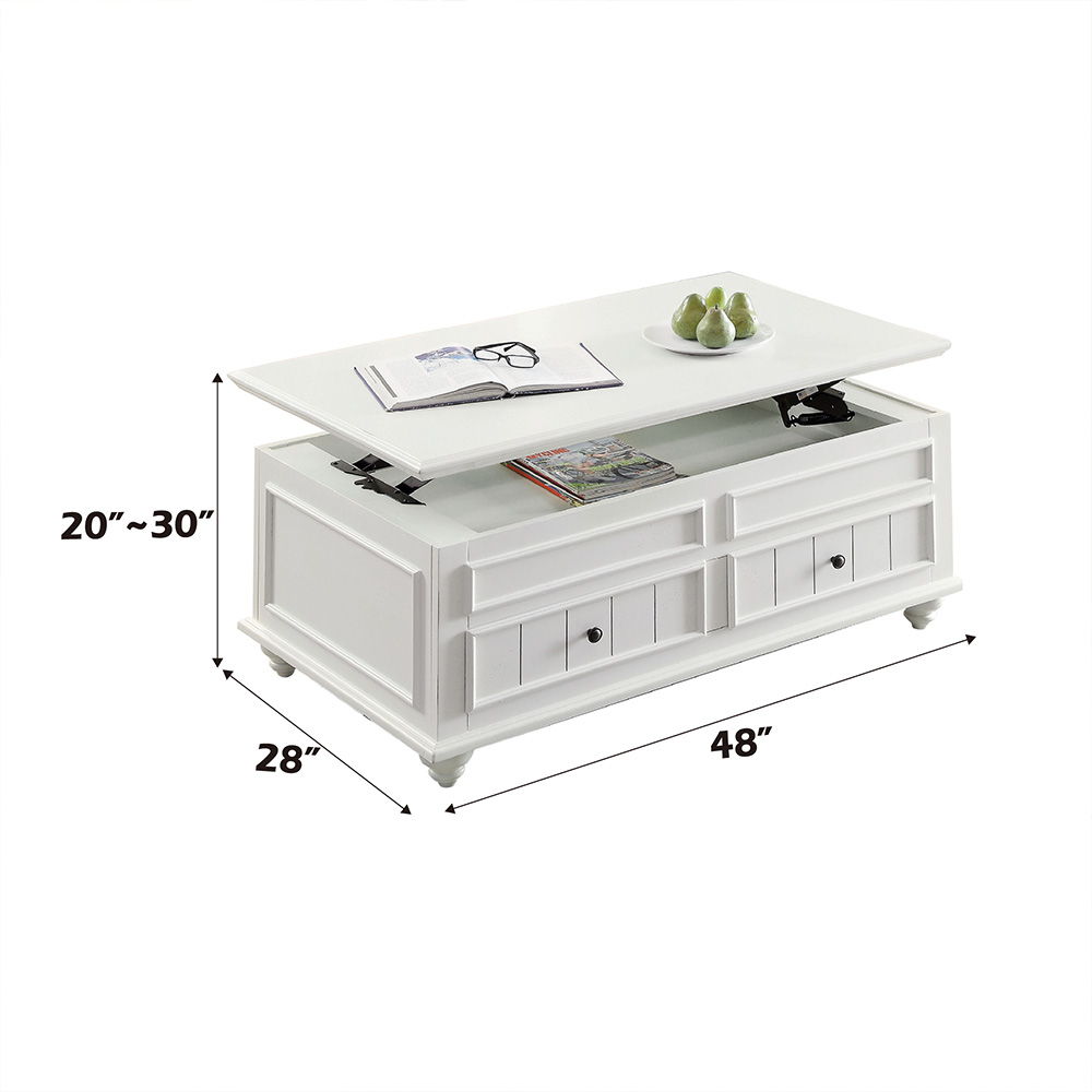 Natesa - Coffee Table With Lift Top - White Washed, white, view 2