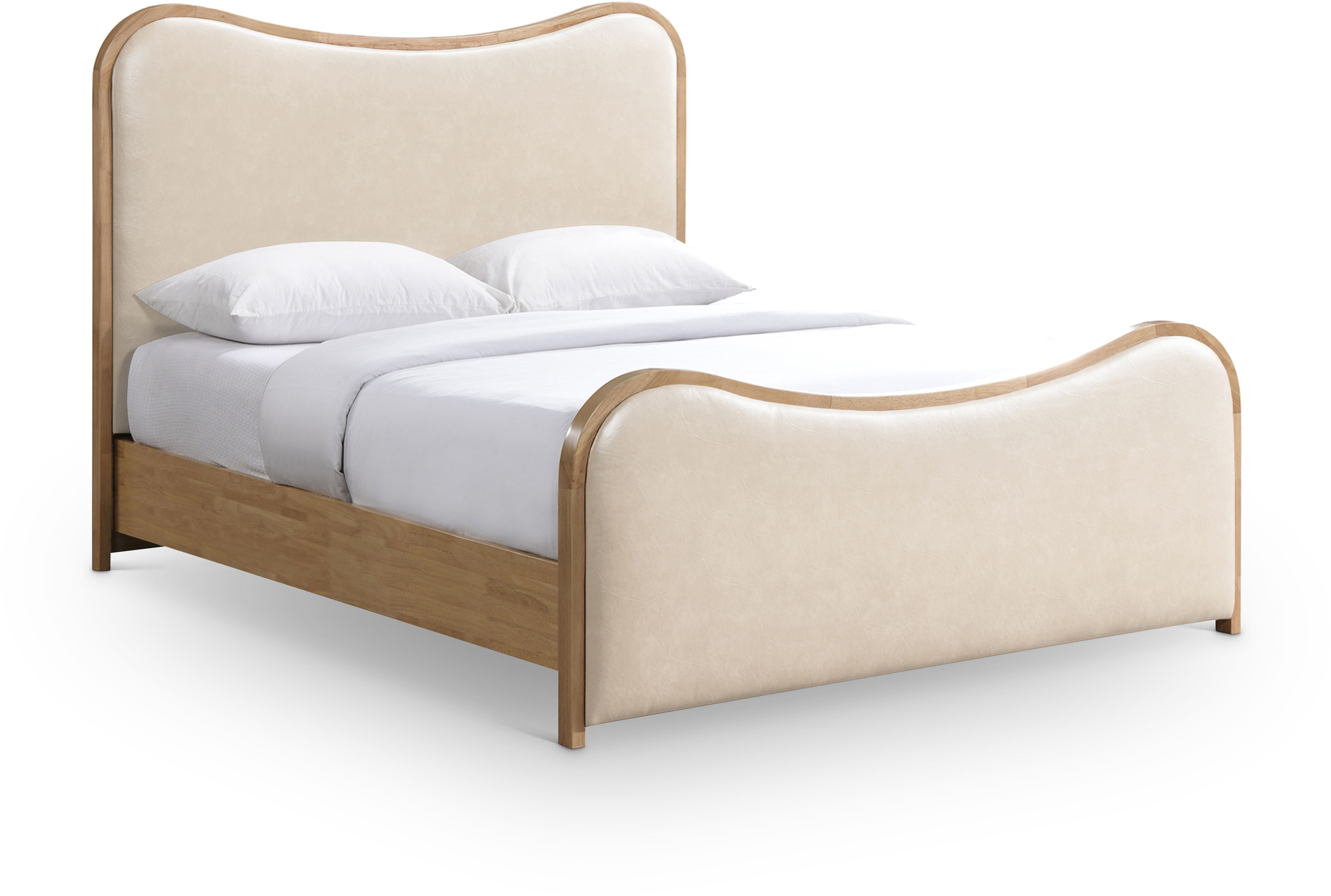 Arvada - Vegan Leather Queen Bed - Cream