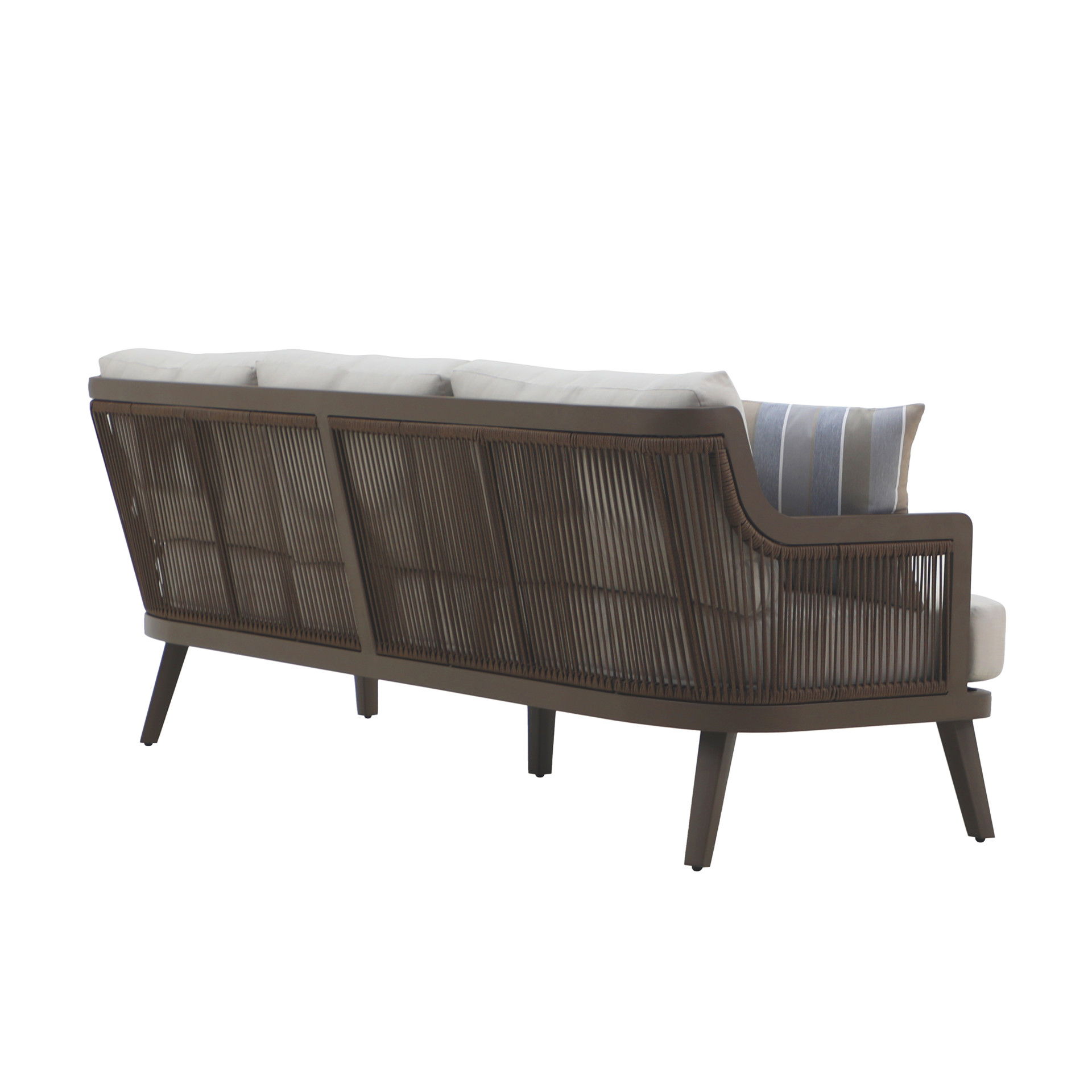 Genova - Patio Sofa With Two Accent Pillows - Gray, light gray, view 4