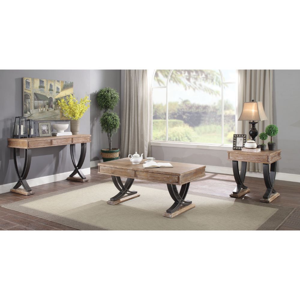 Pellio - Coffee Table - Antique Oak & Black, light brown, view 6