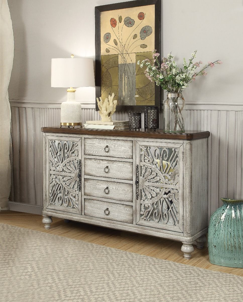 Vermont - Console Cabinet - Antique White, beige