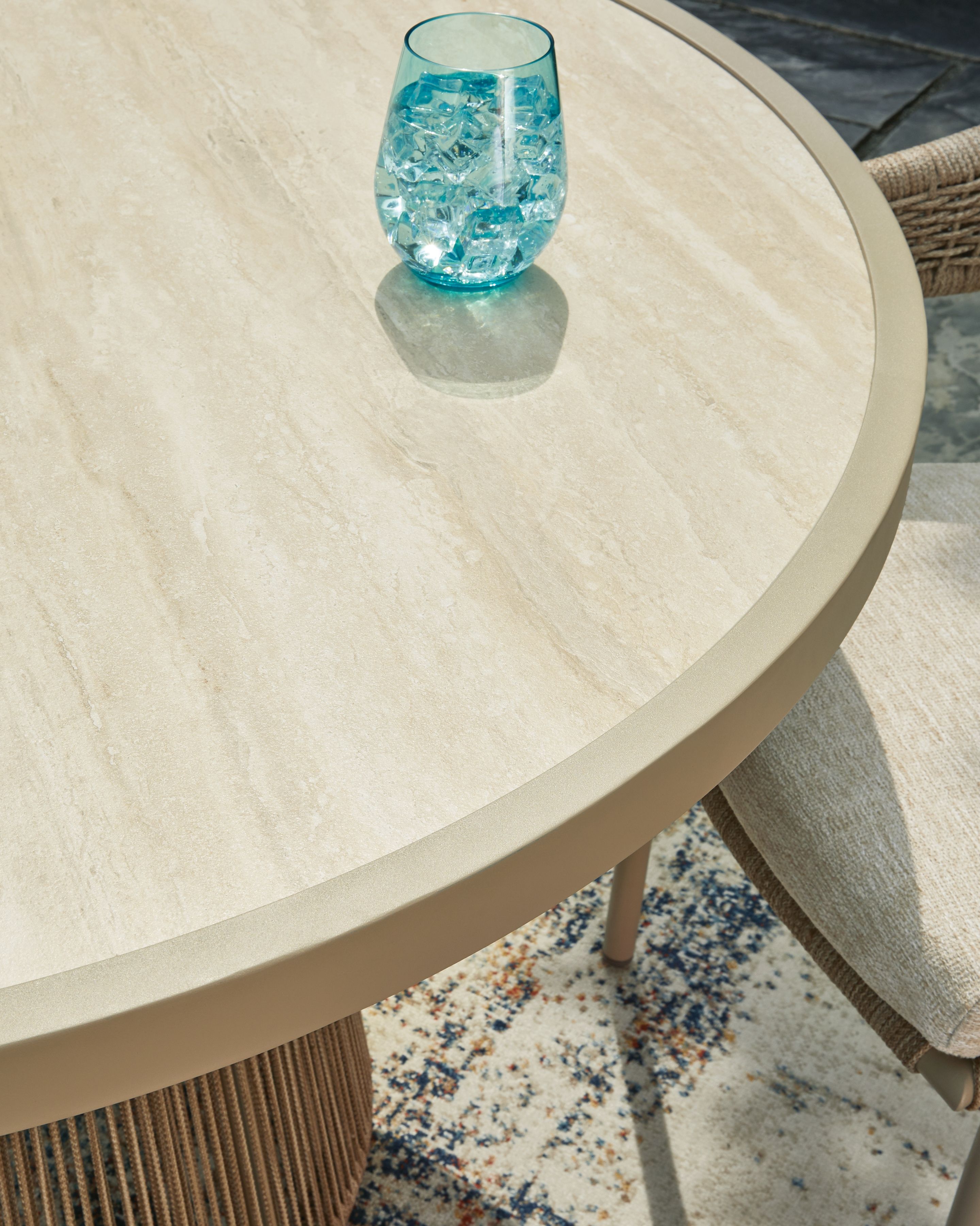 Ashley Furniture Orchard Beach - Outdoor Dining Table - Beige - Image 5