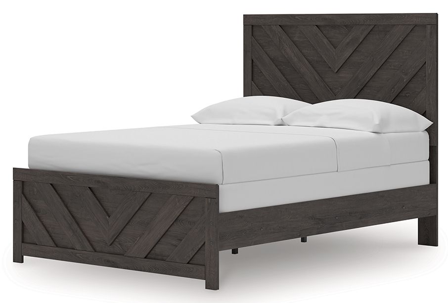 Ashley Furniture Prendonea - 6 Pc. - Dresser, Mirror, Full Panel Bed, 2 Nightstands - Charcoal - Image 8