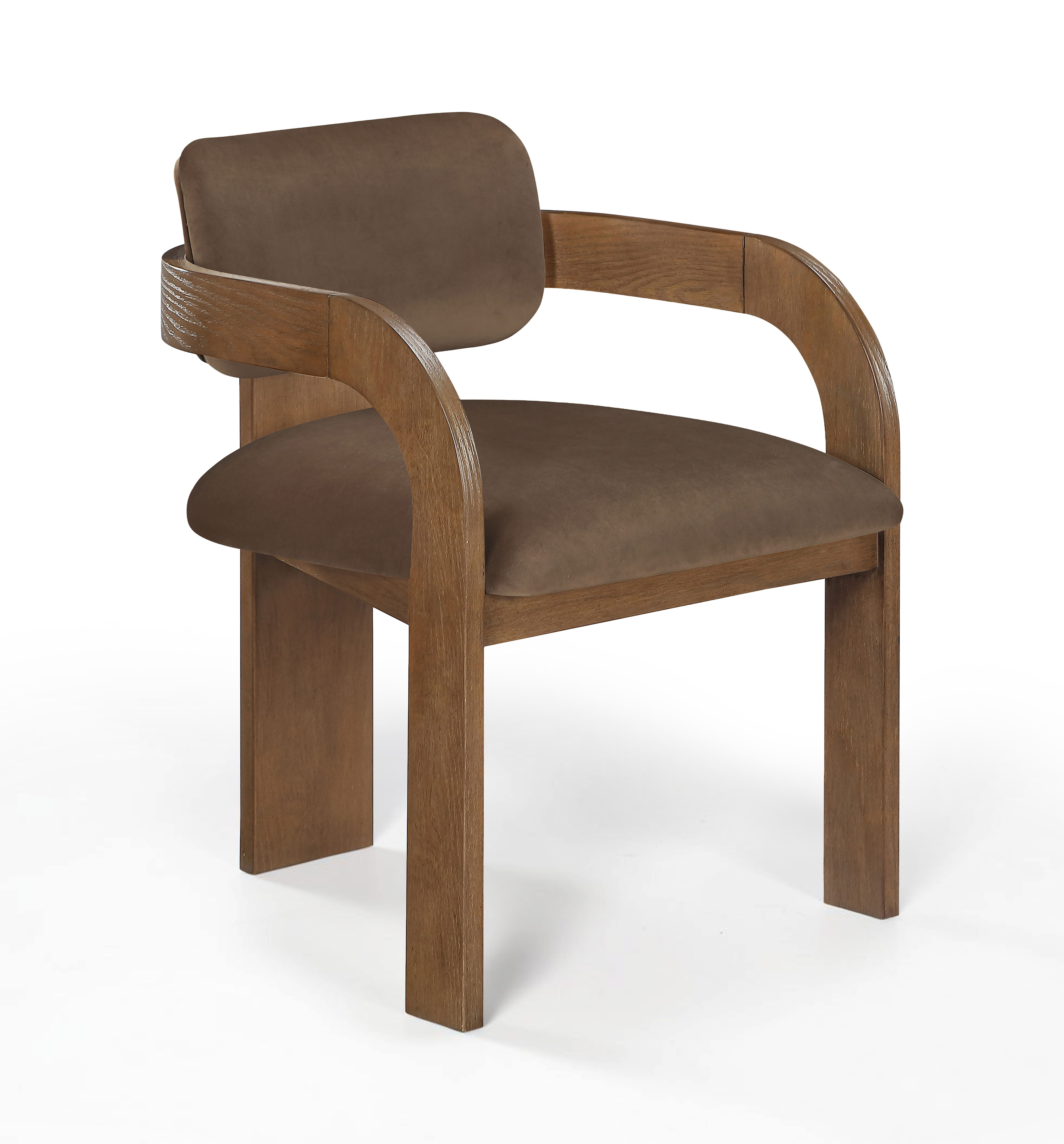 Cedra - Velvet Performance Fabric Upholstered Dining Chair (Set of 2) - Brown / Brown