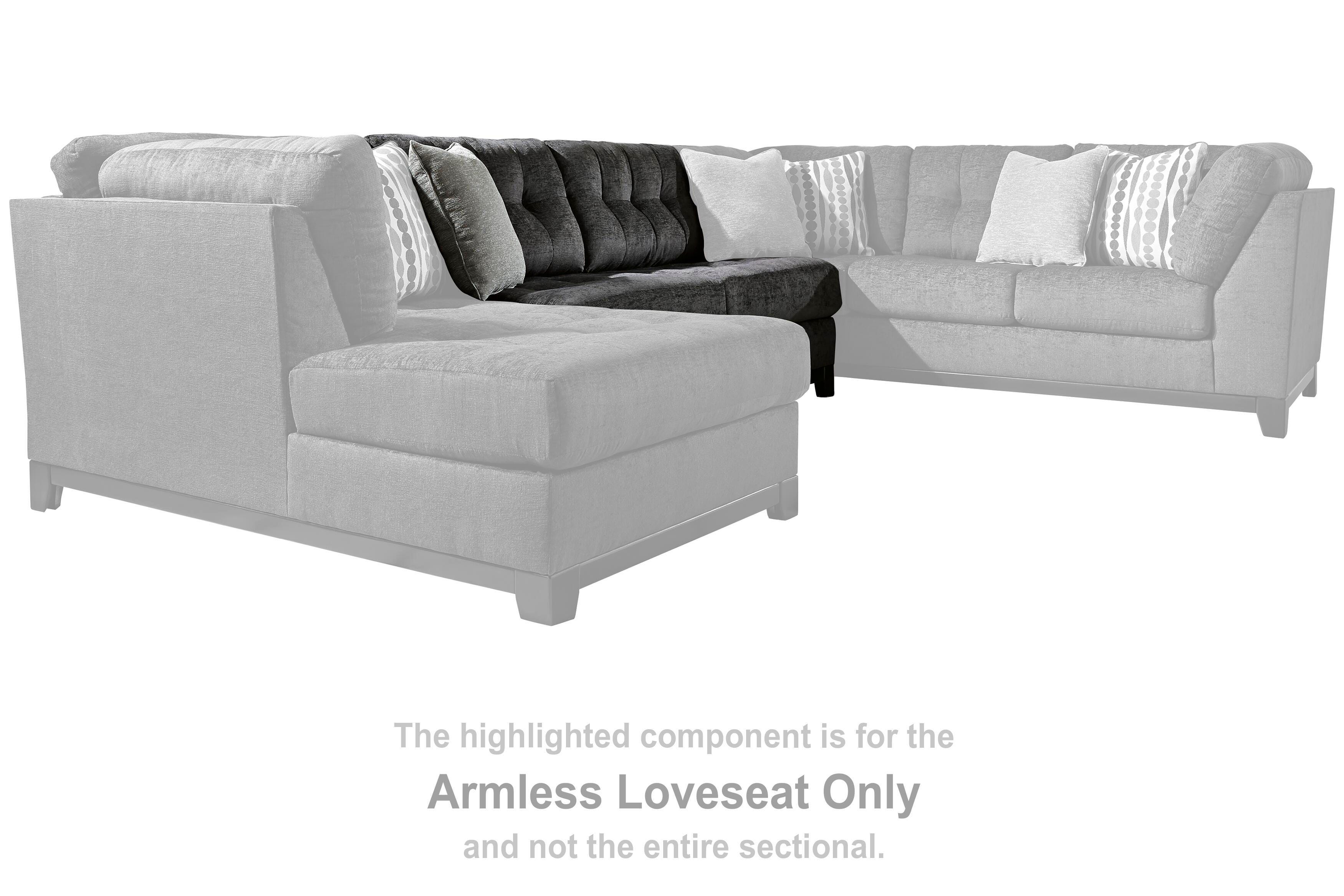 Reidshire - Armless Loveseat - Steel