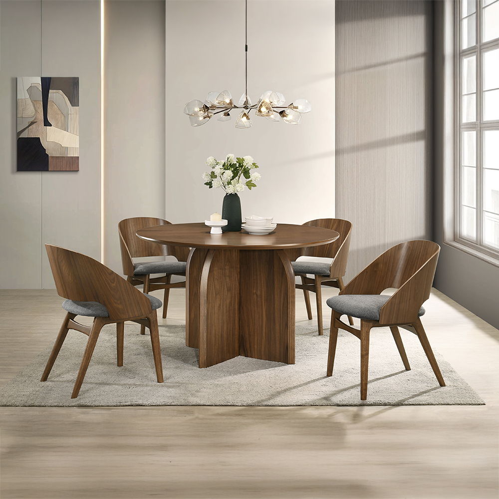 Delmon - Side Chair (Set of 2) - Dark Walnut / Gray, dark brown, view 8