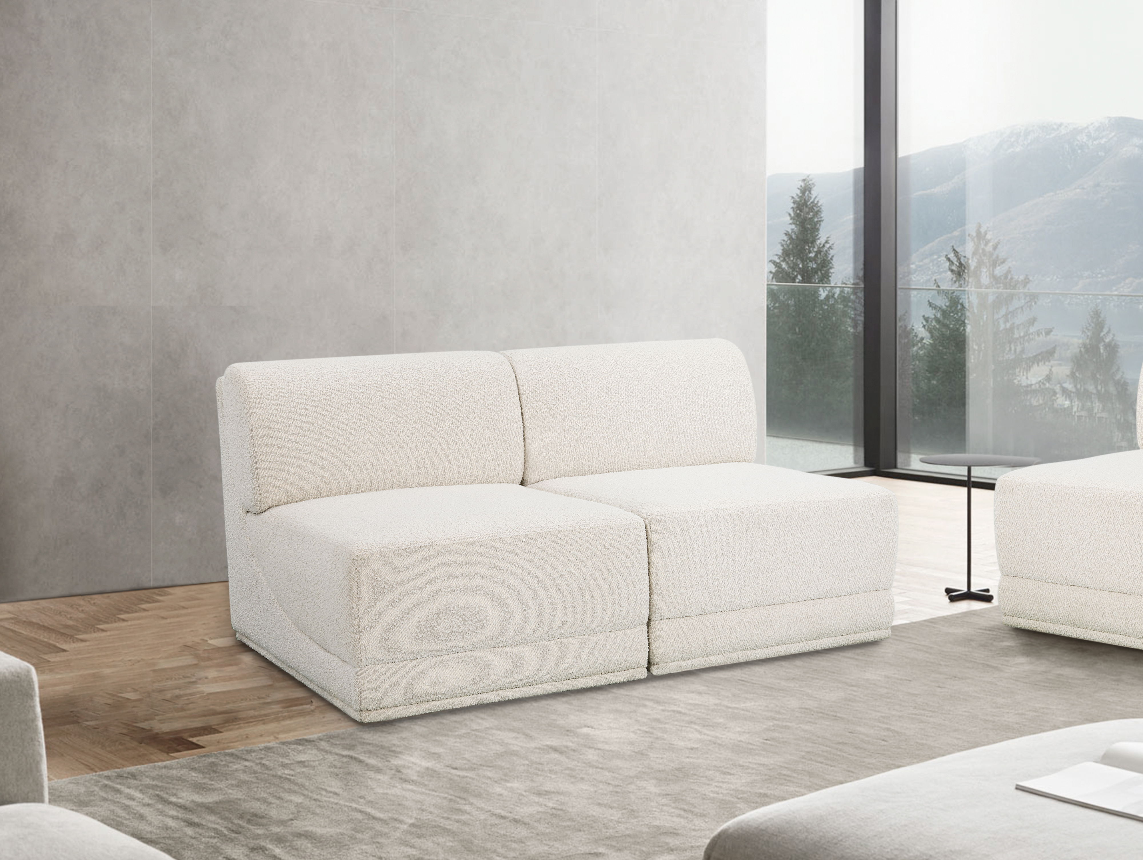 Ollie - 2 Piece Armless Modular Sofa - Cream