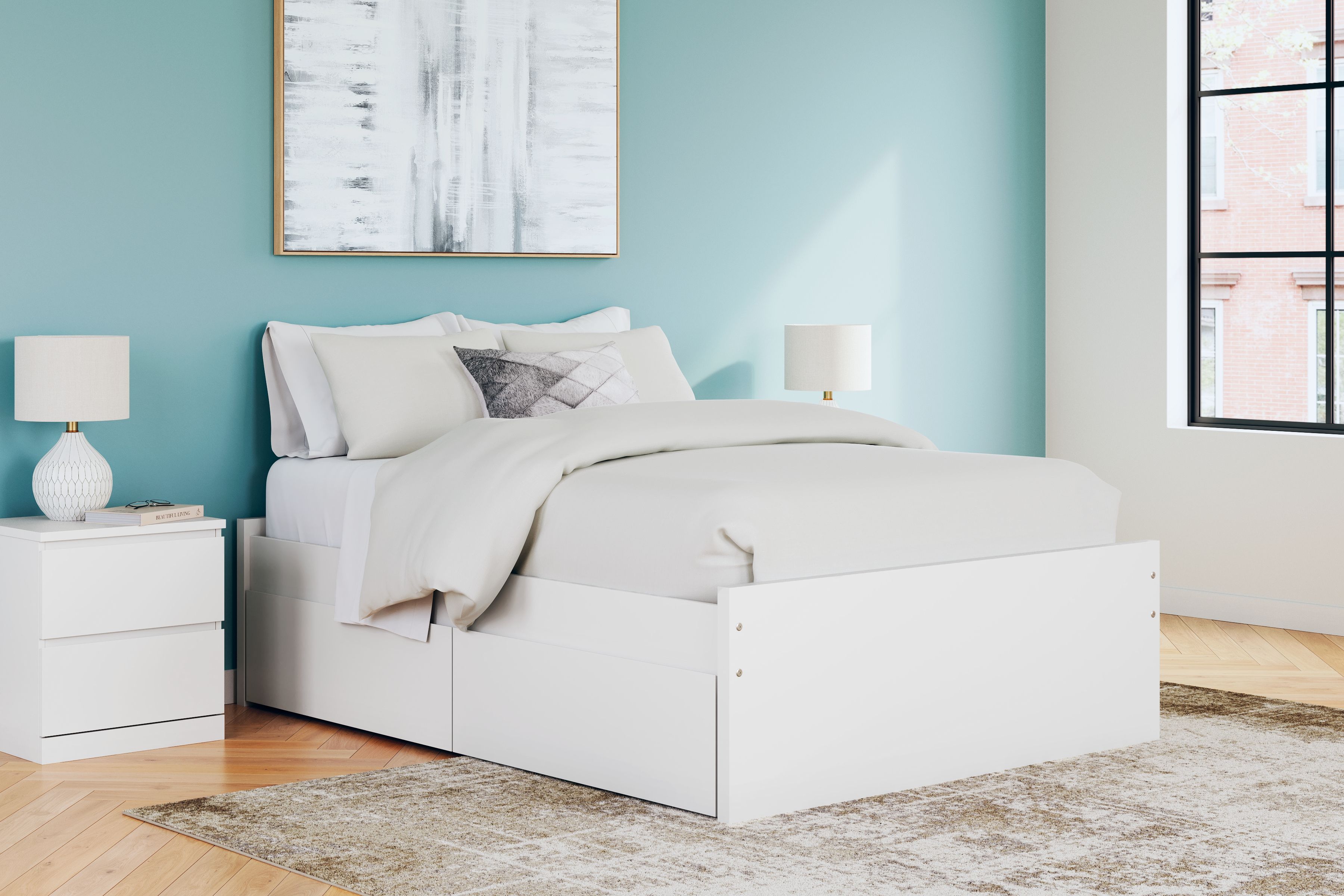 Onita - Full Platform Bed With 2 Side Storage - White