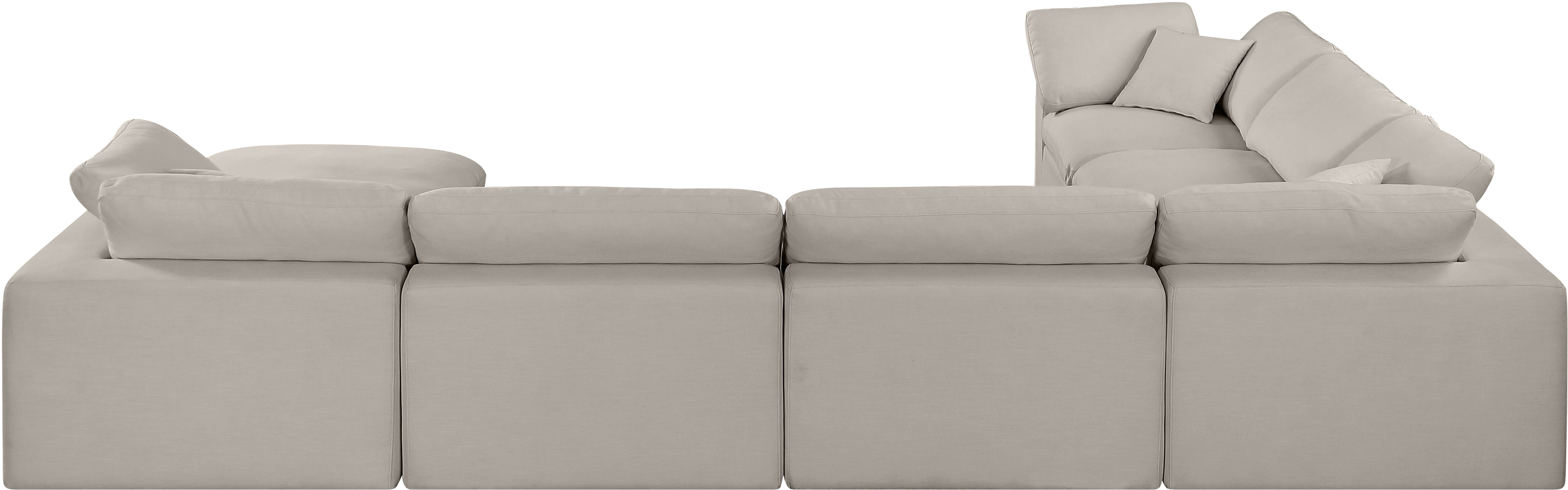 Comfy - 7 Piece Linen Modular Sectional With Chaise - Beige