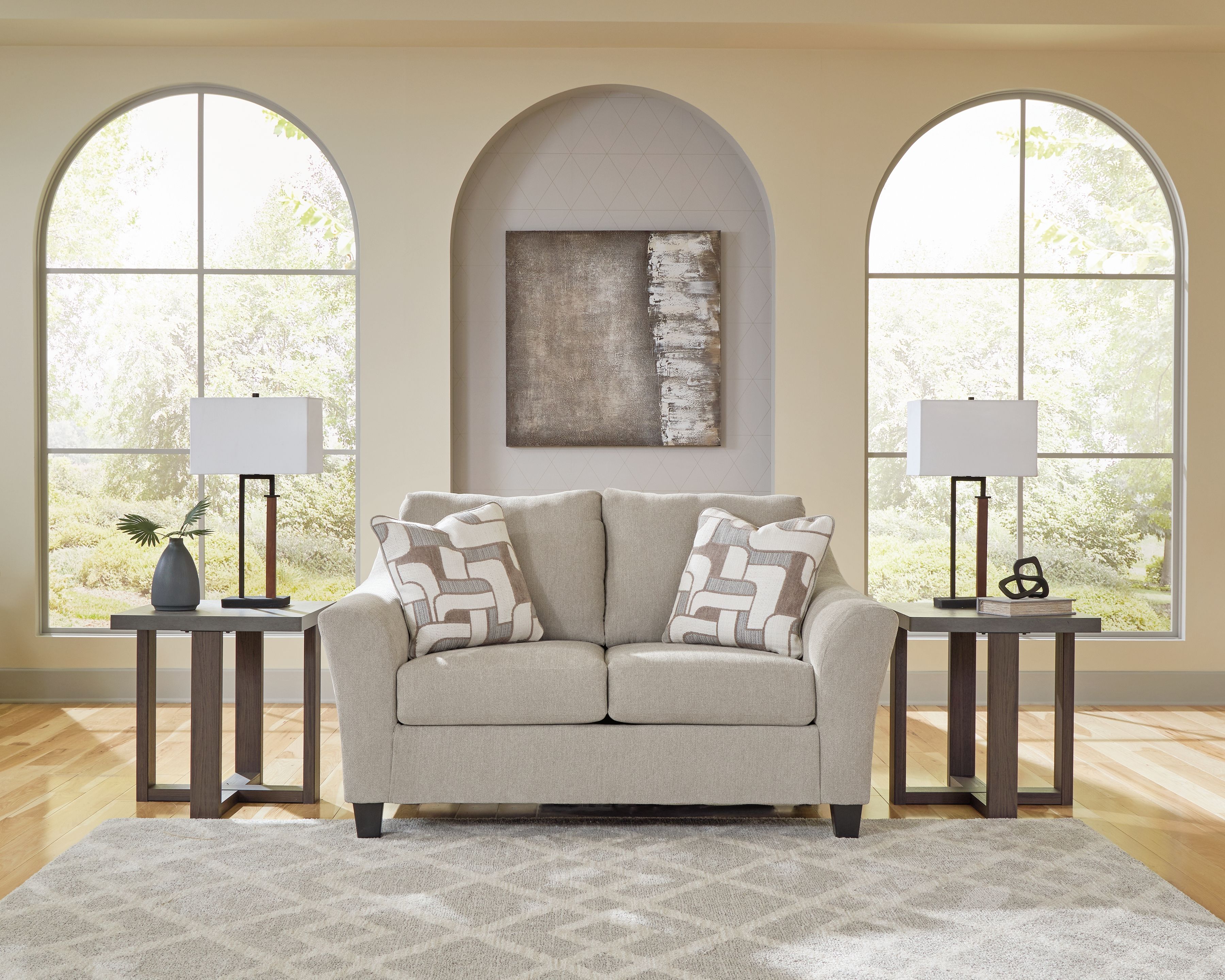 Ashley Furniture Willarae - 2 Pc. - Sofa, Loveseat - Taupe - Image 5