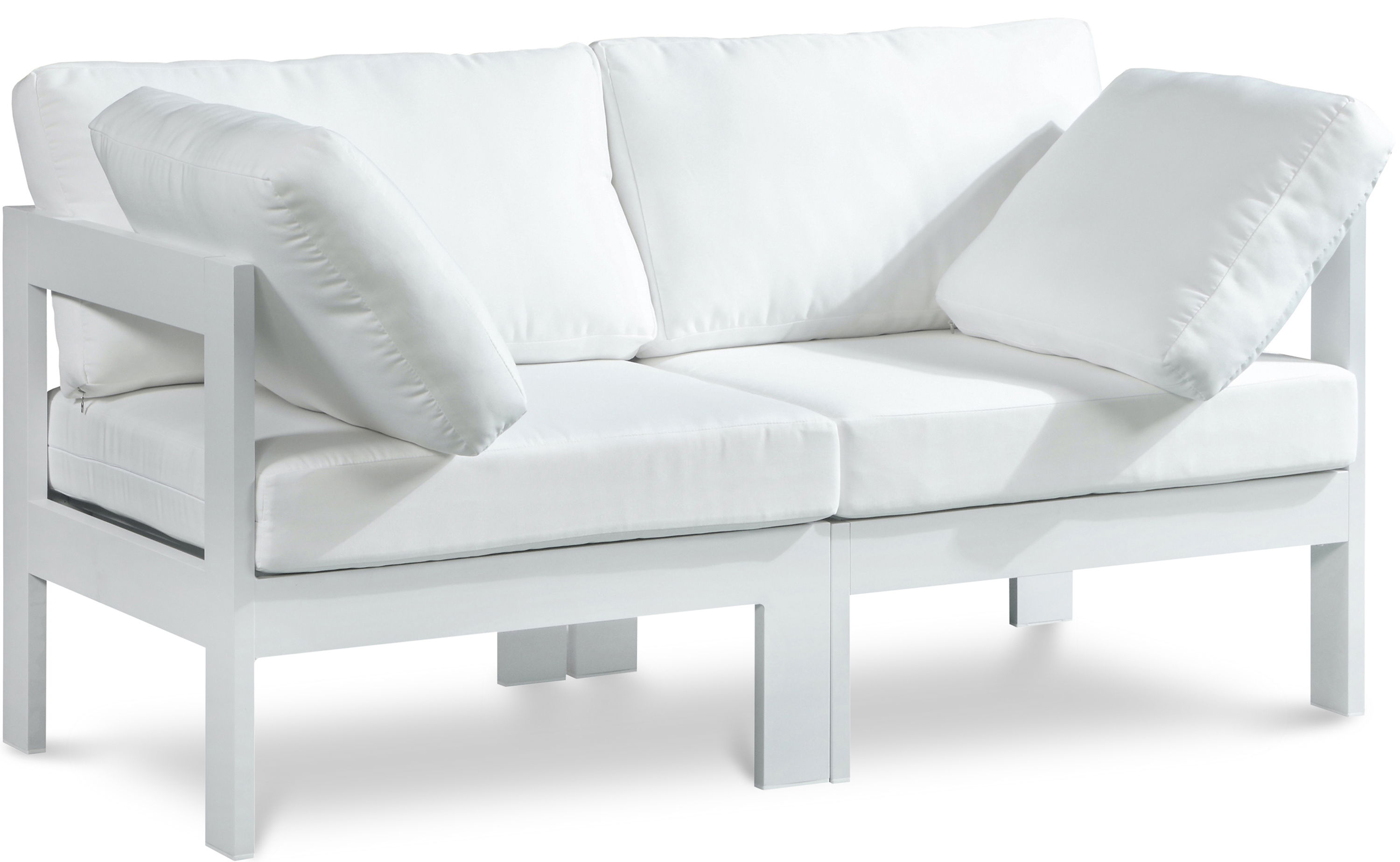 Nizuc - Outdoor Patio 2 Seat Modular Sofa With White Frame - White