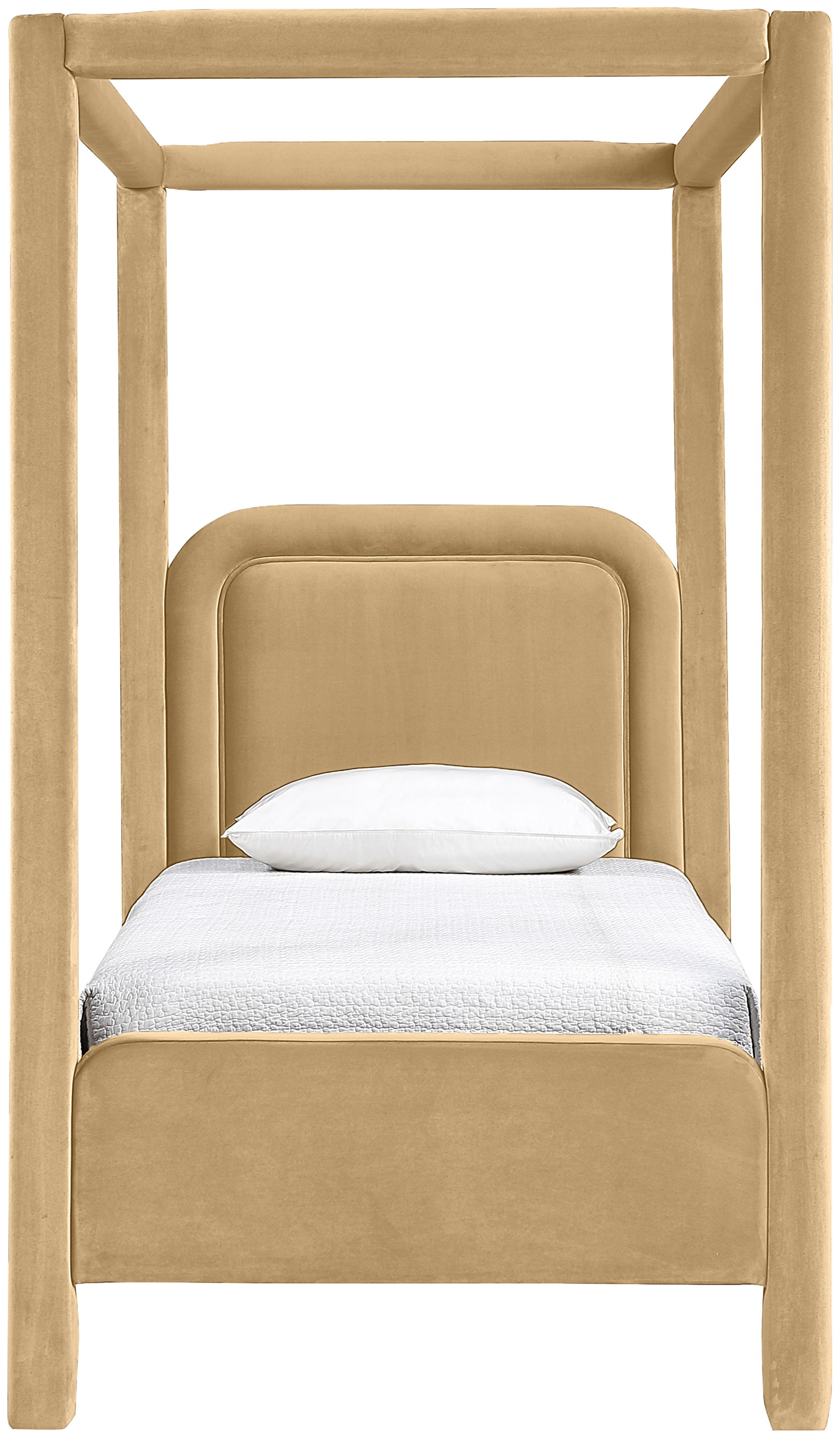 Salina - Velvet Upholstered Twin Bed - Camel