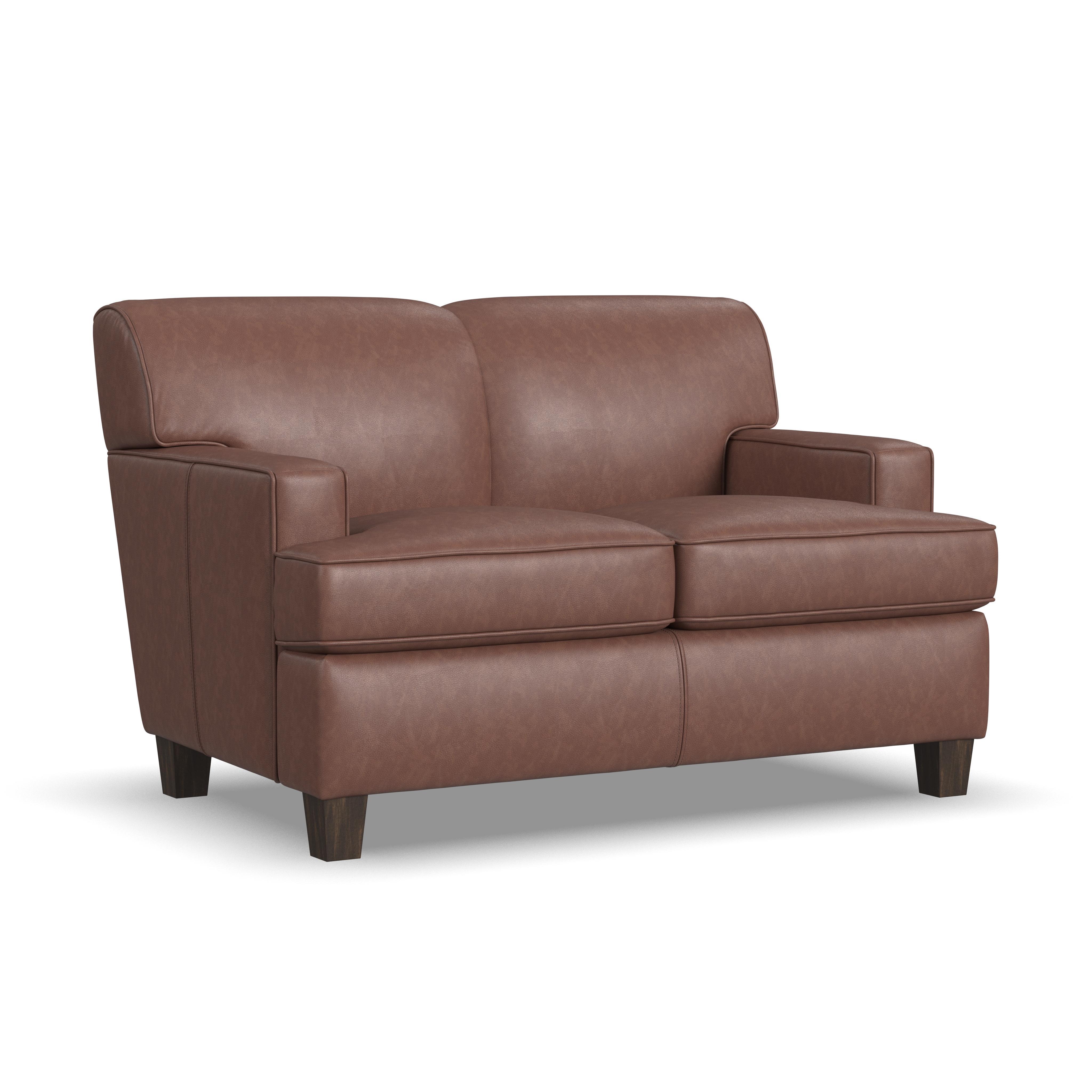 Dempsey - Leather Loveseat, dark brown, view 2