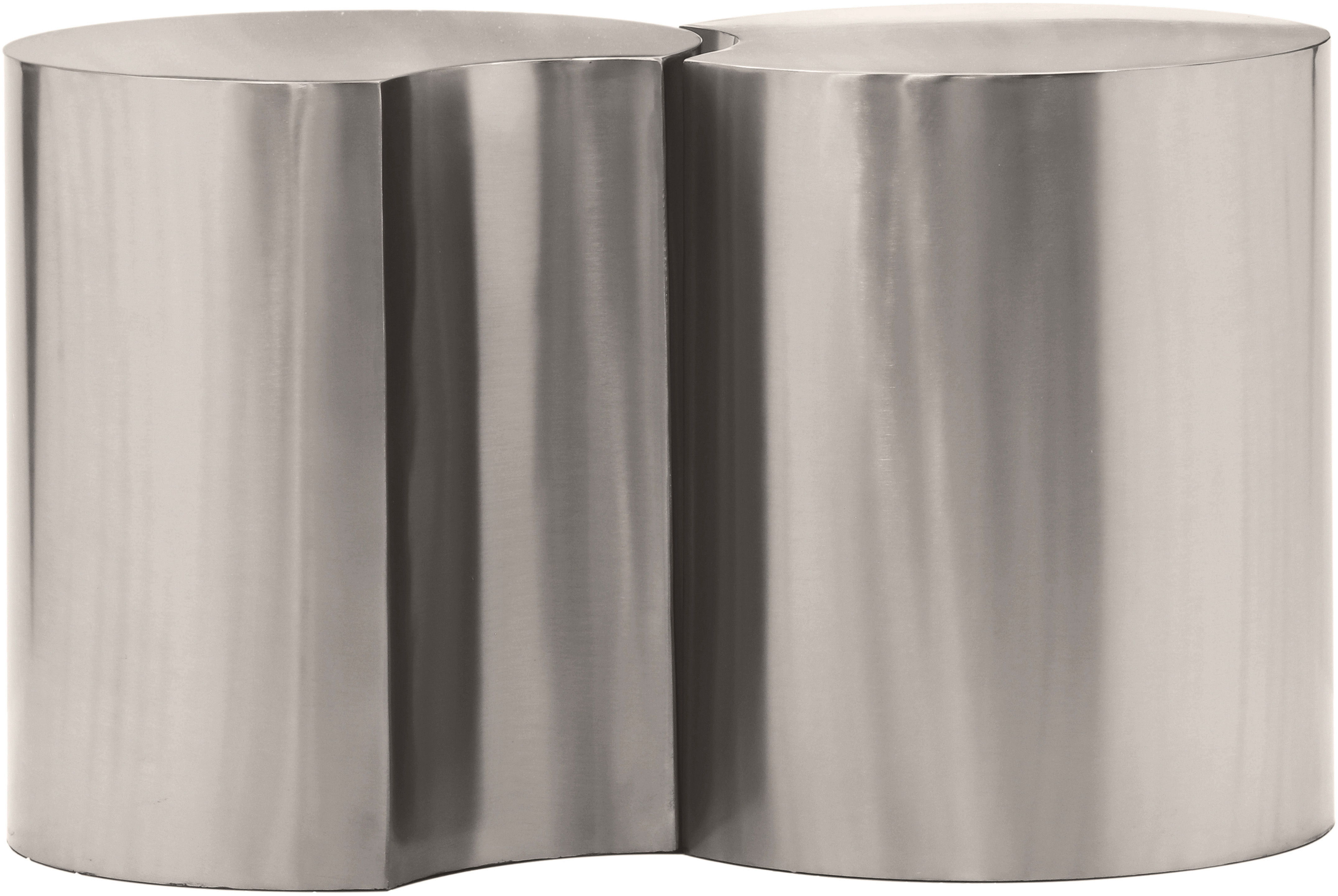 Dimple - 20" 2 Piece Modular End Table - Silver