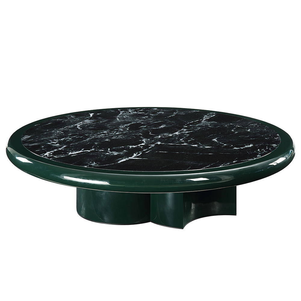Ronald - Marble Pattern Top Coffee Table - Dark Green, dark green, view 2