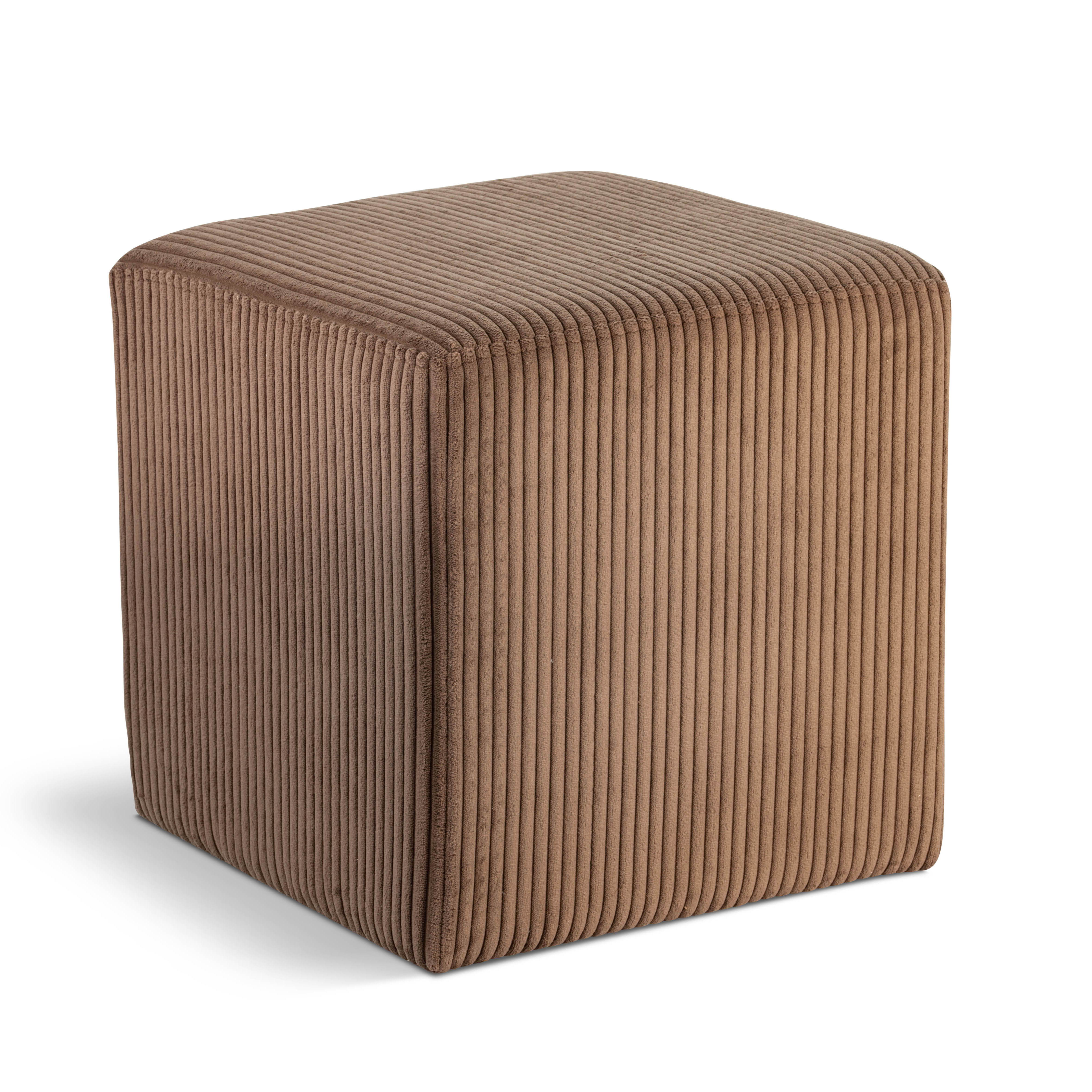 Roy - Microsuede Ottoman / Stool - Brown