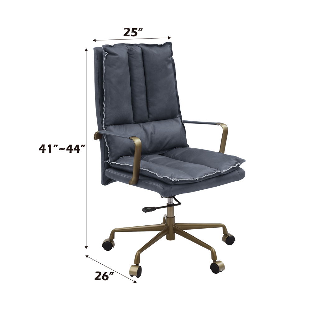 Tinzud - Office Chair - Gray Leather, dark gray, view 6