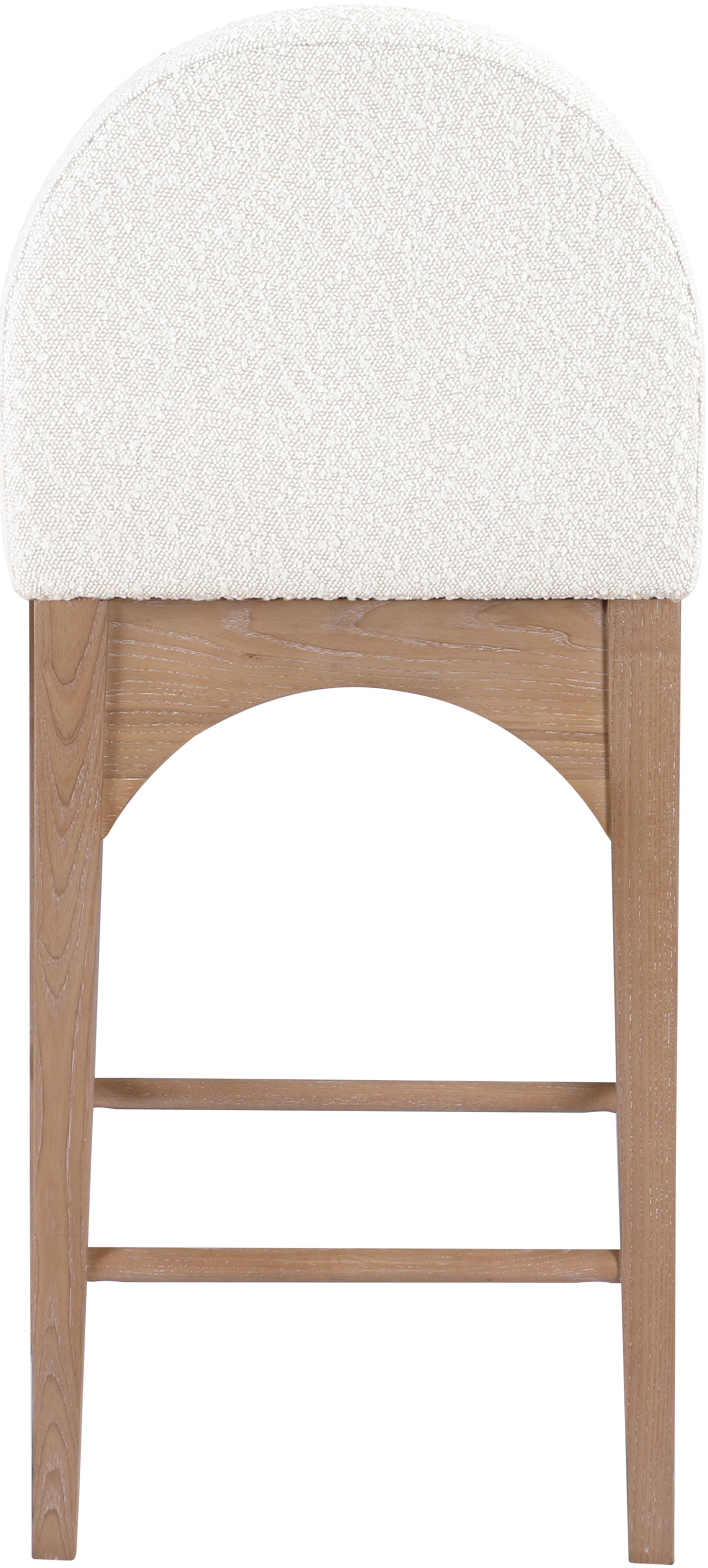 Waldorf - Boucle Stool With Natural Legs - Cream
