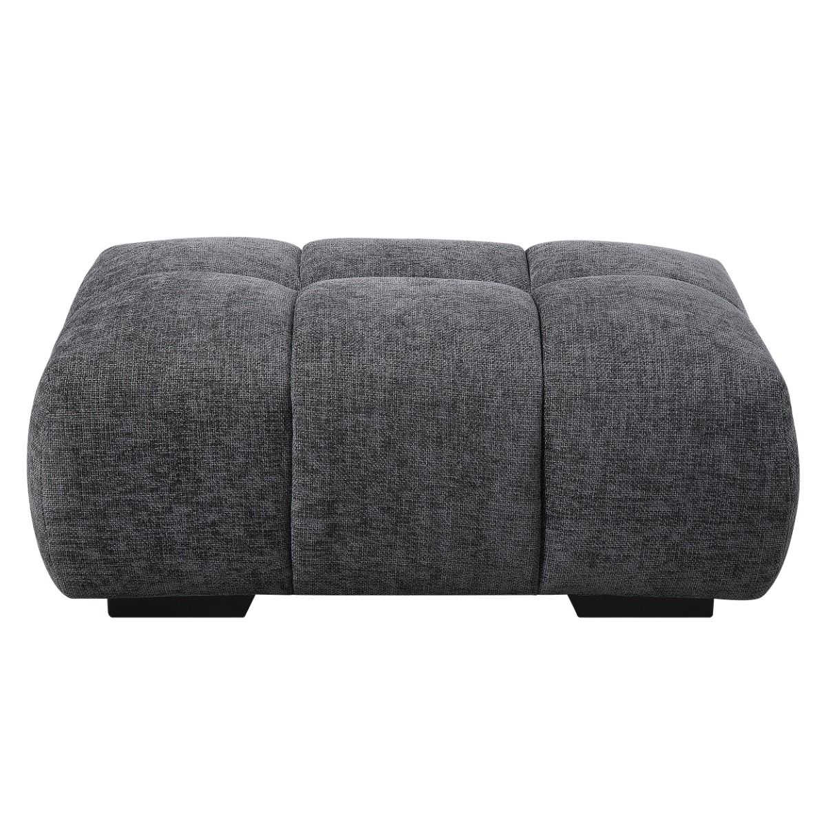 Chosen - Ottoman - Gray Chenille, dark gray, view 3
