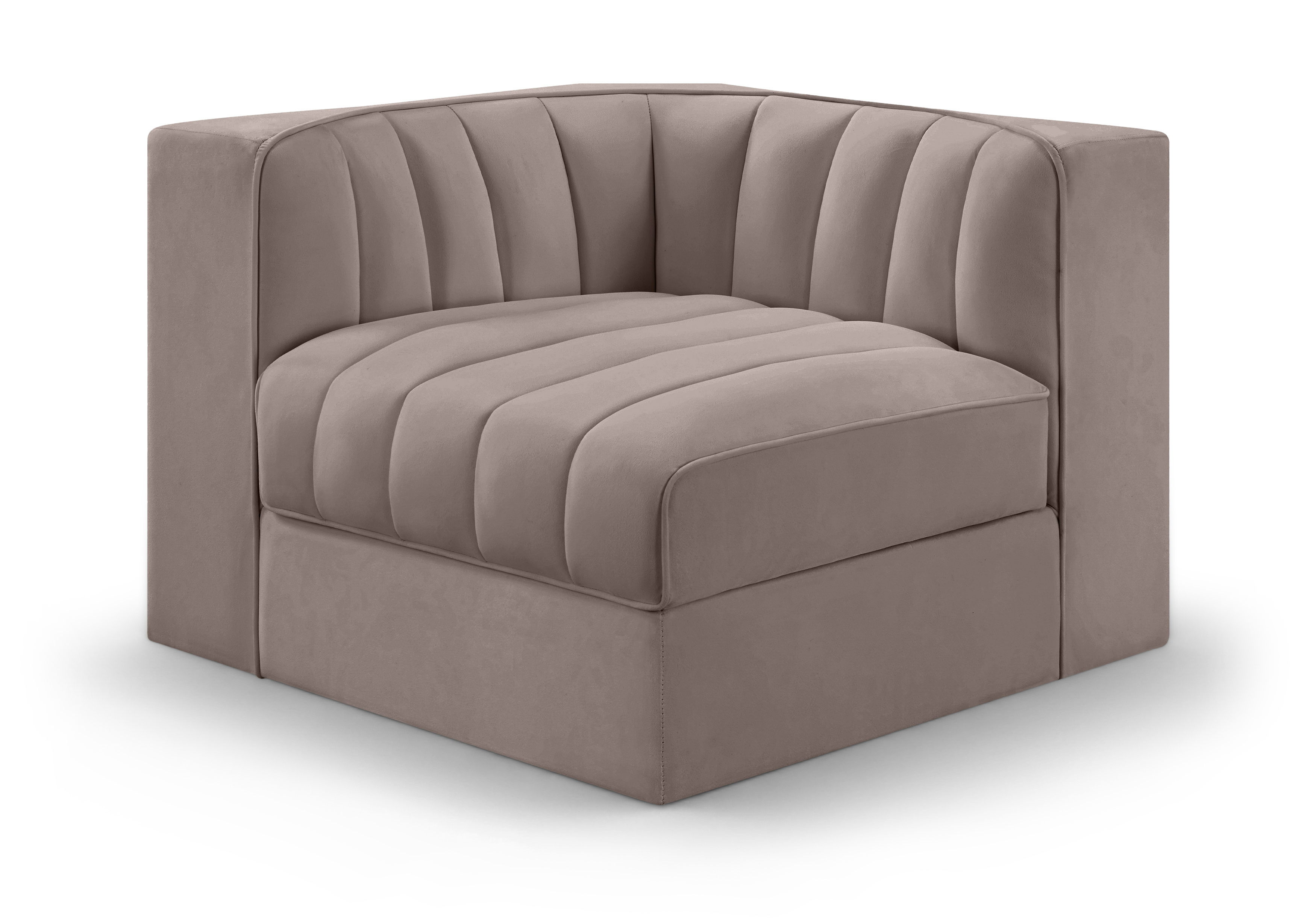 Velvet Performance Fabric Upholstered Modular Corner Chair