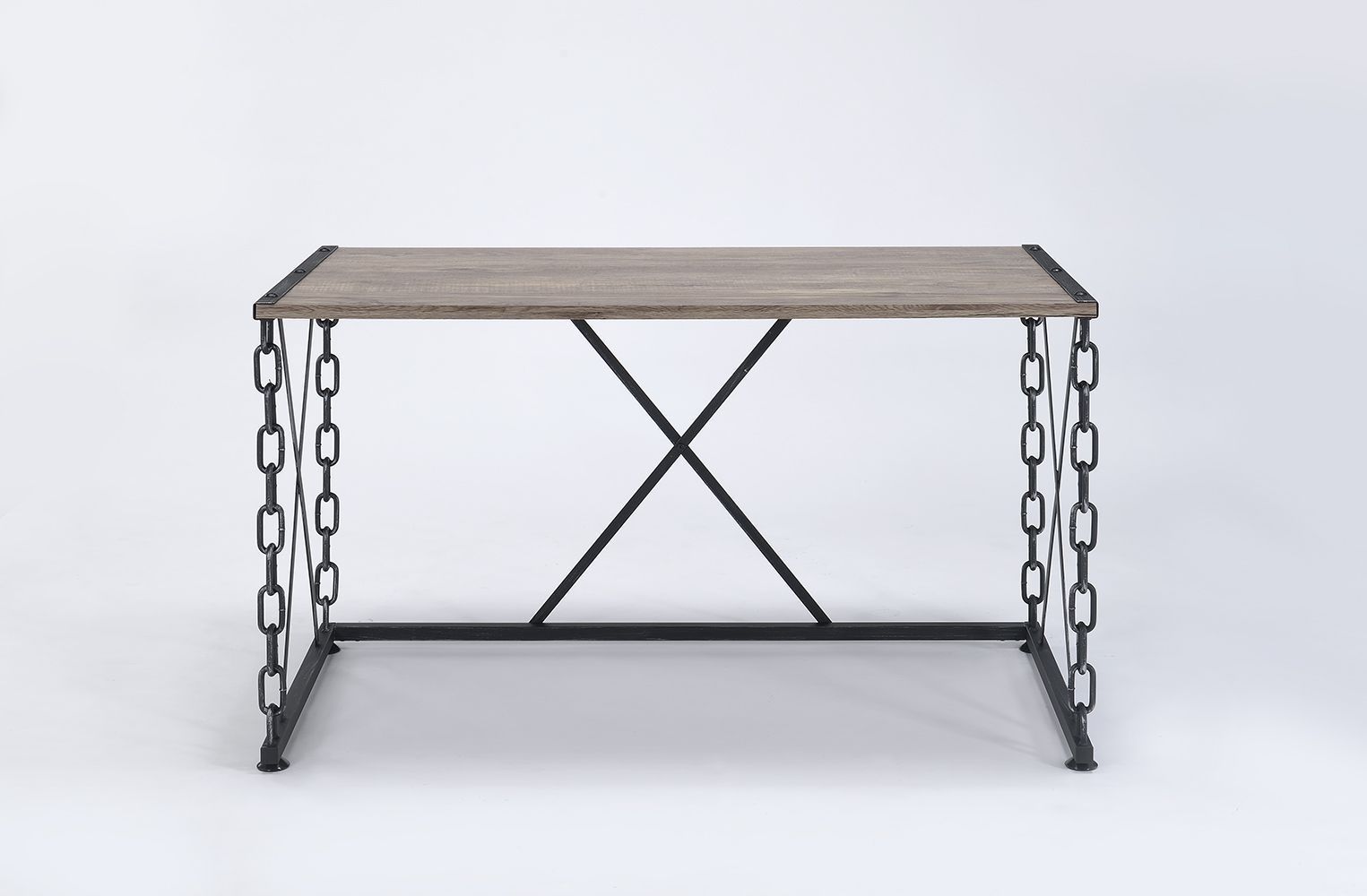 Jodie - Console Table (Same 92248) - Rustic Oak & Antique Black, black, view 2