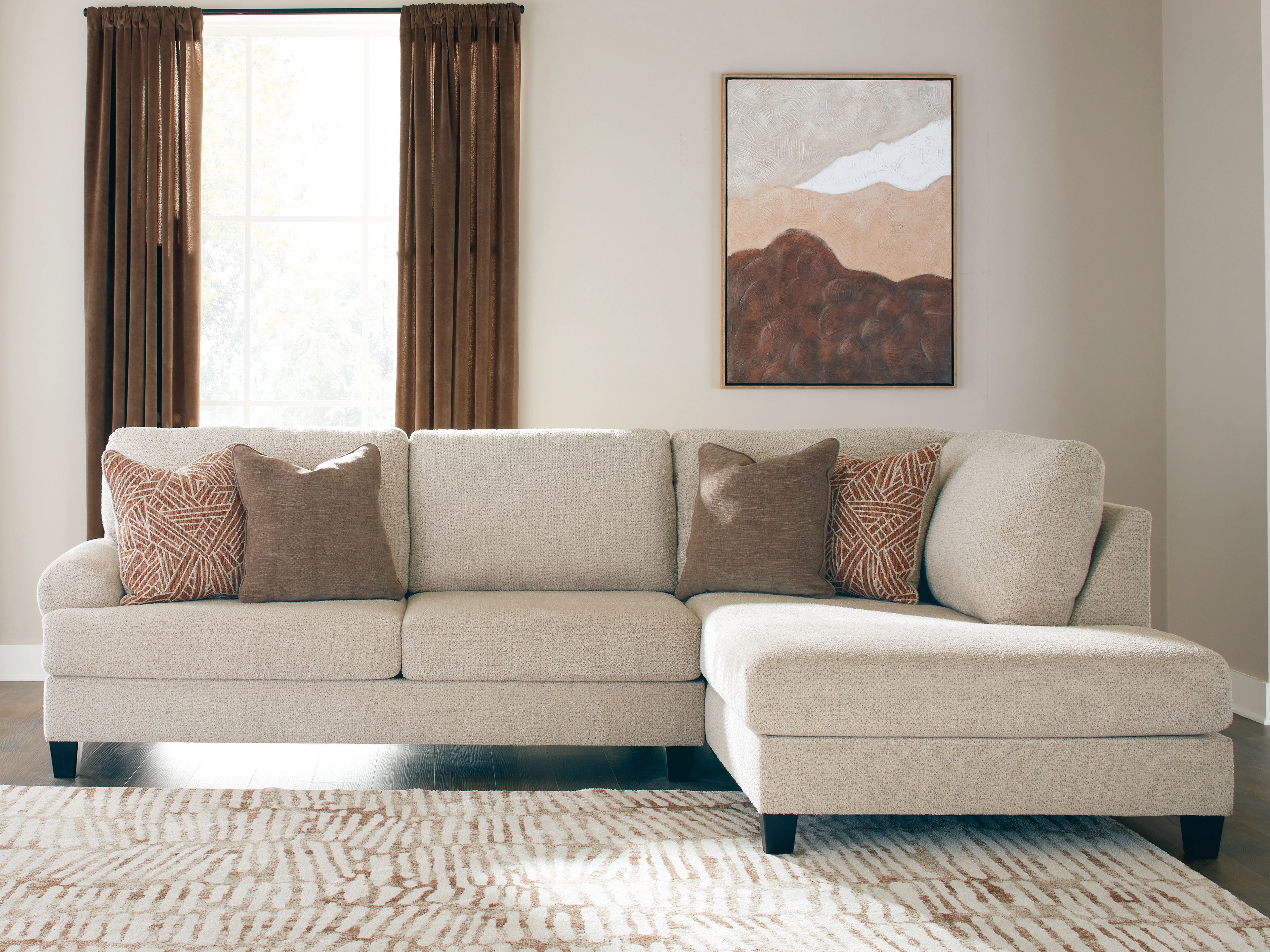 Ashley Furniture Steelwater Retreat - 2-Piece Sectional With RAF Corner Chaise - Latte - Image 2