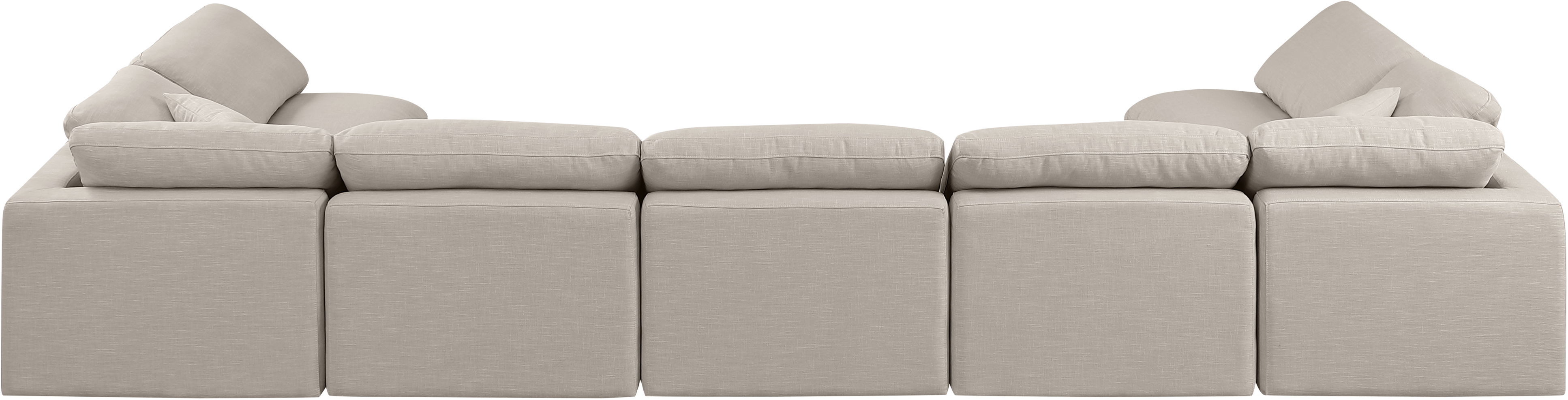 Indulge - Linen 7 Piece Modular U-Shaped Sectional - Ivory