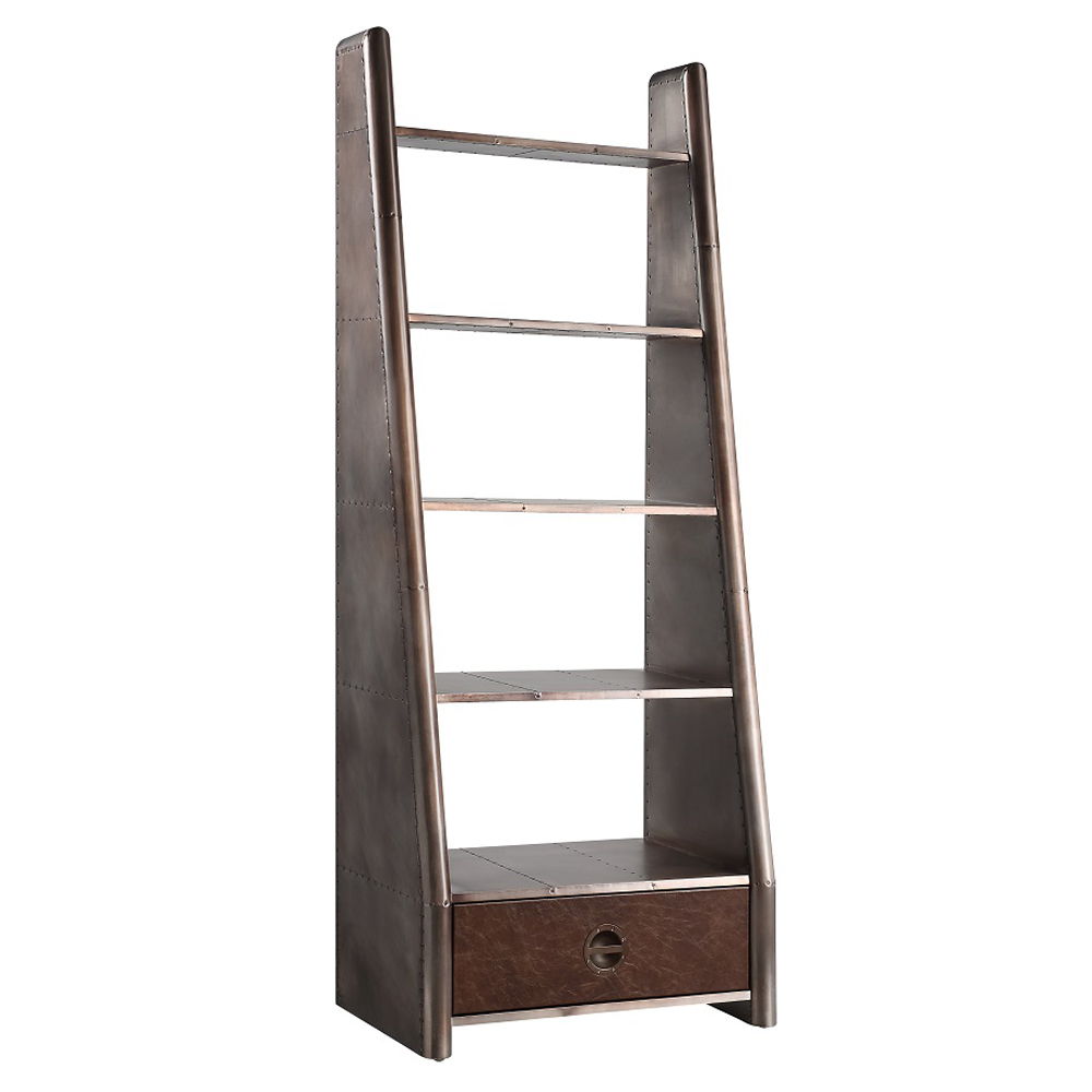 Brancaster - Bookcase - Aluminum, dark brown