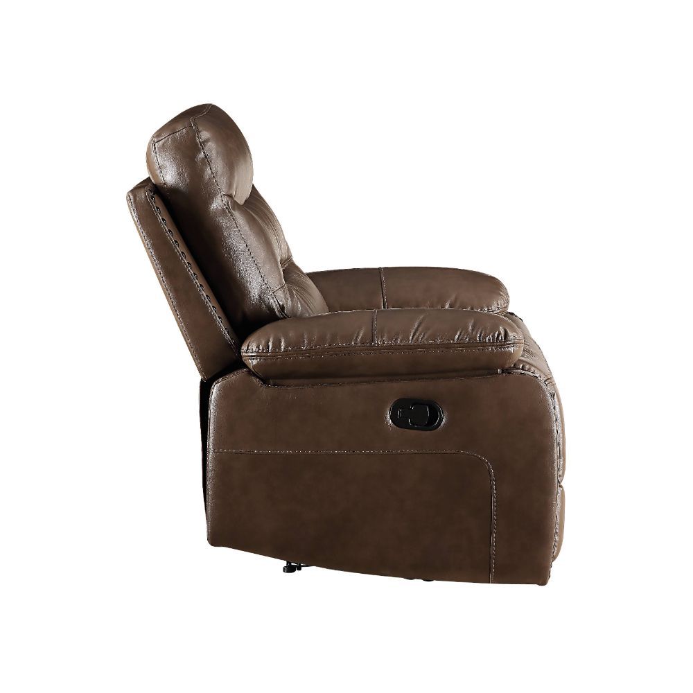 Aashi - Motion Loveseat With Console - Brown Leather-Gel Match, dark brown, view 6