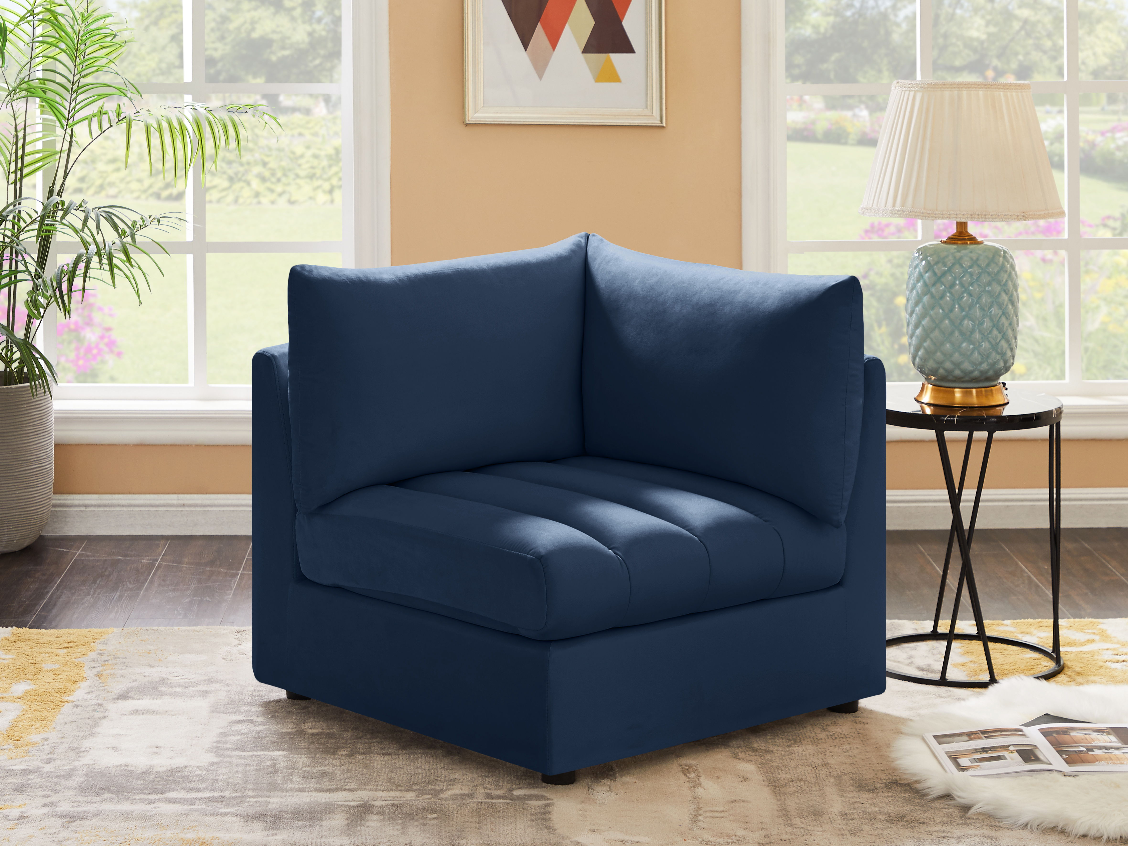 Jacob - Corner Chair - Navy