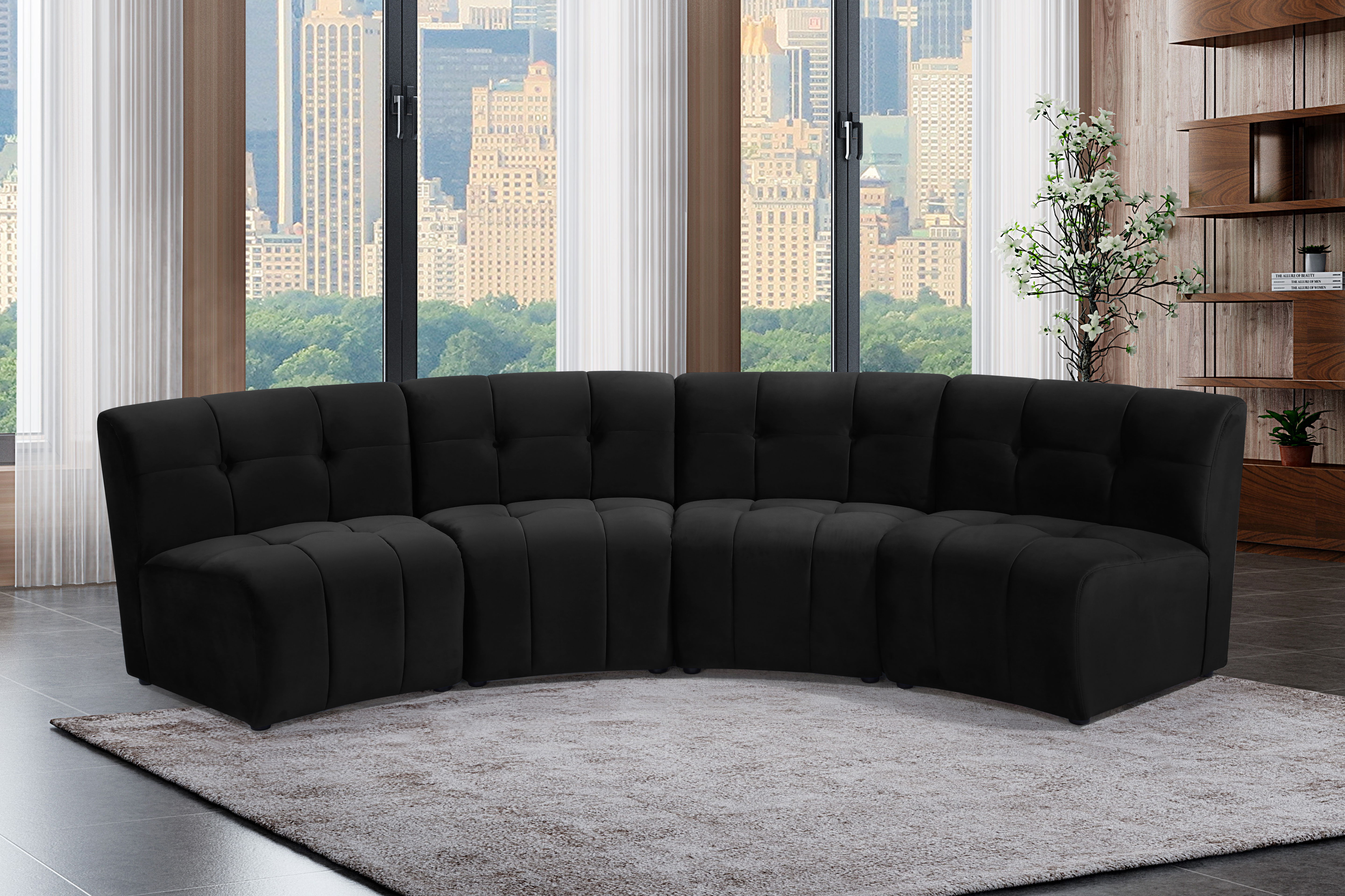 Limitless - 4 Piece Modular Sectional - Black