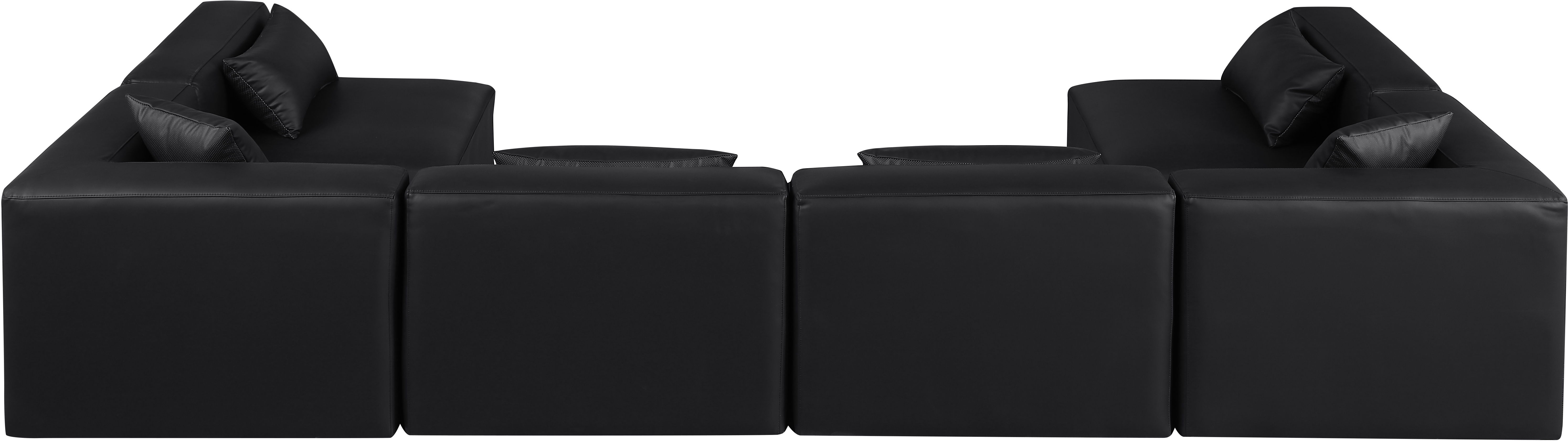 Cube - 6 Piece Modular Armless Sectional - Black