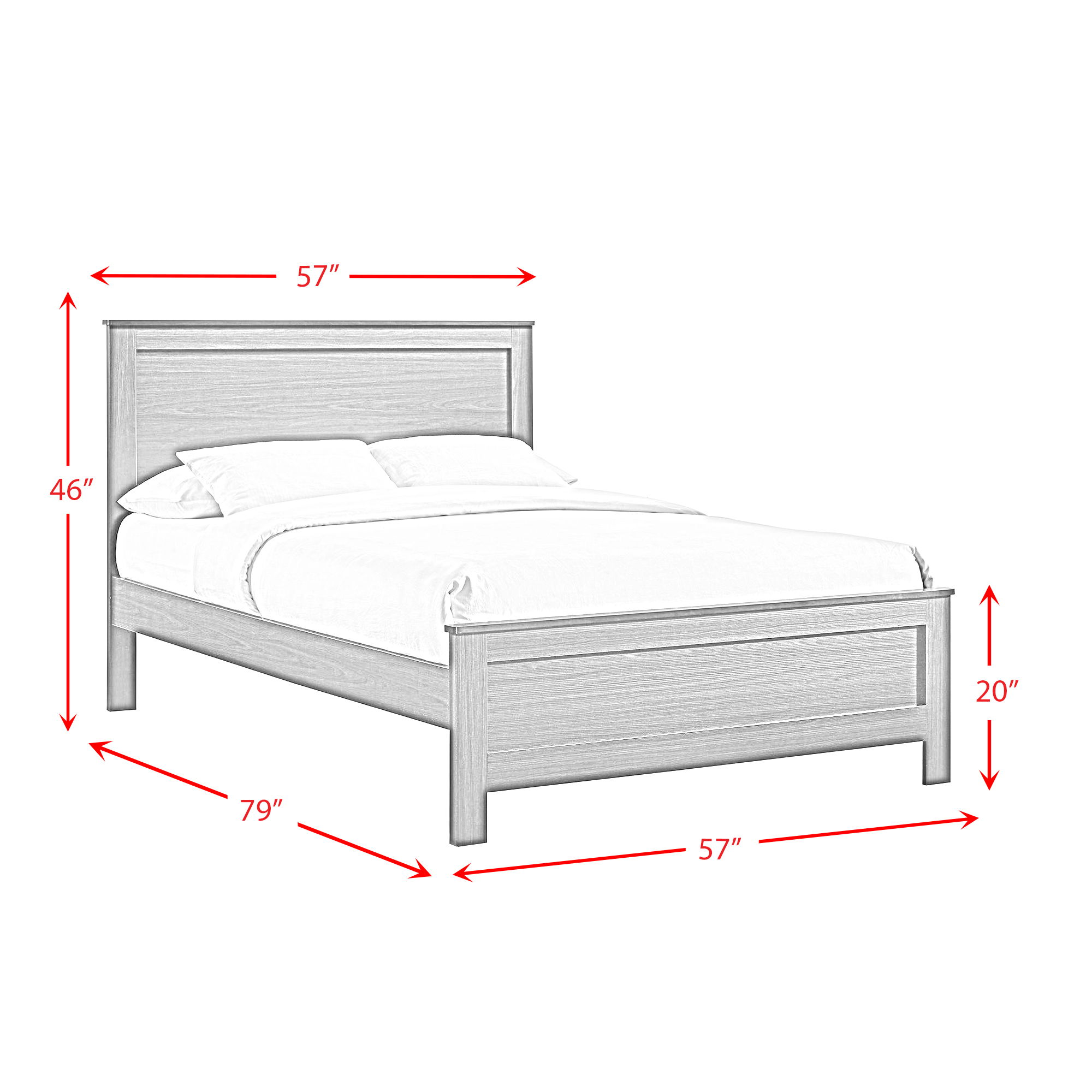 Sami - Youth Full Panel Bed - Gray