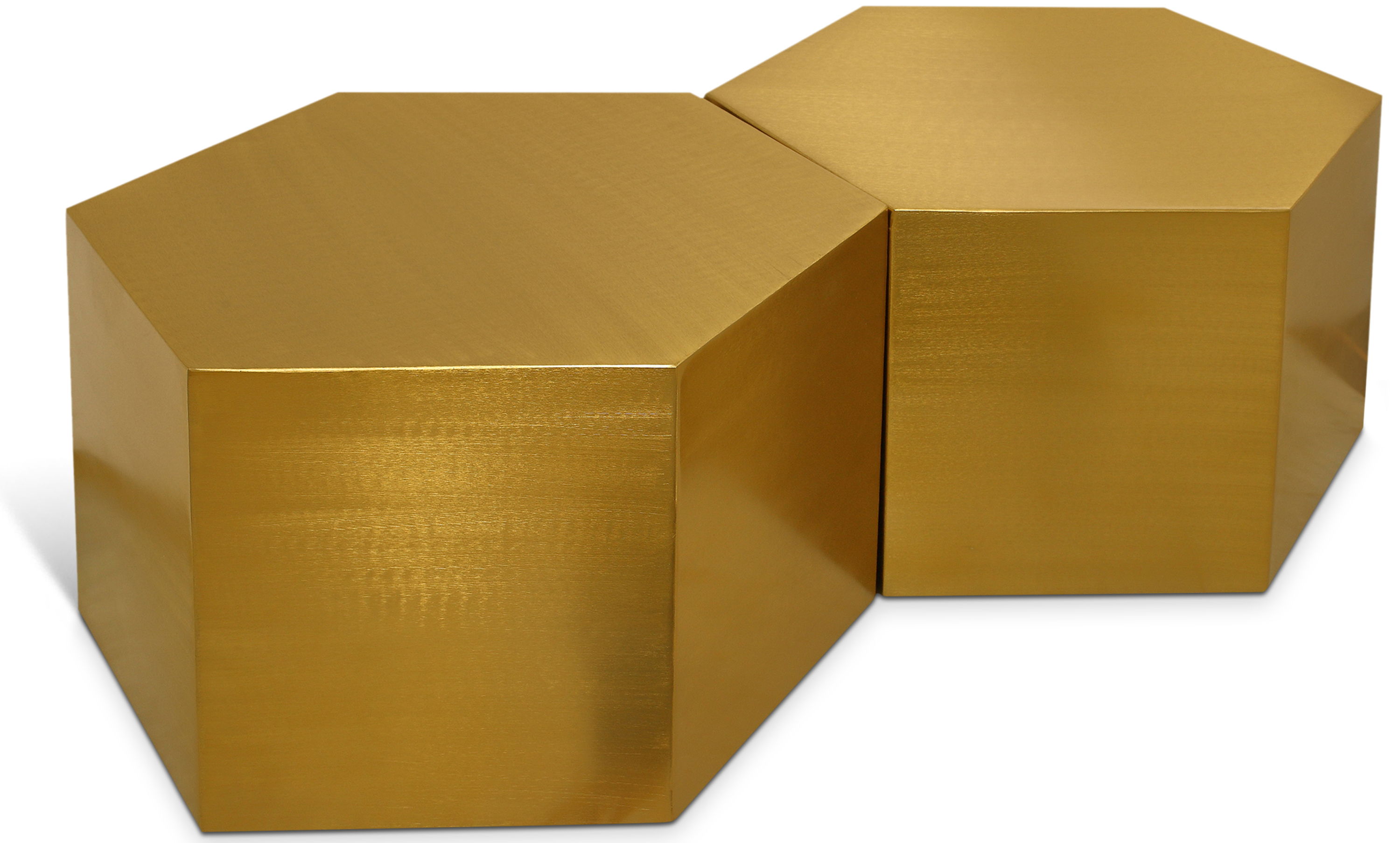 Hexagon - Coffee Table Modular Shape 2 Piece - Gold