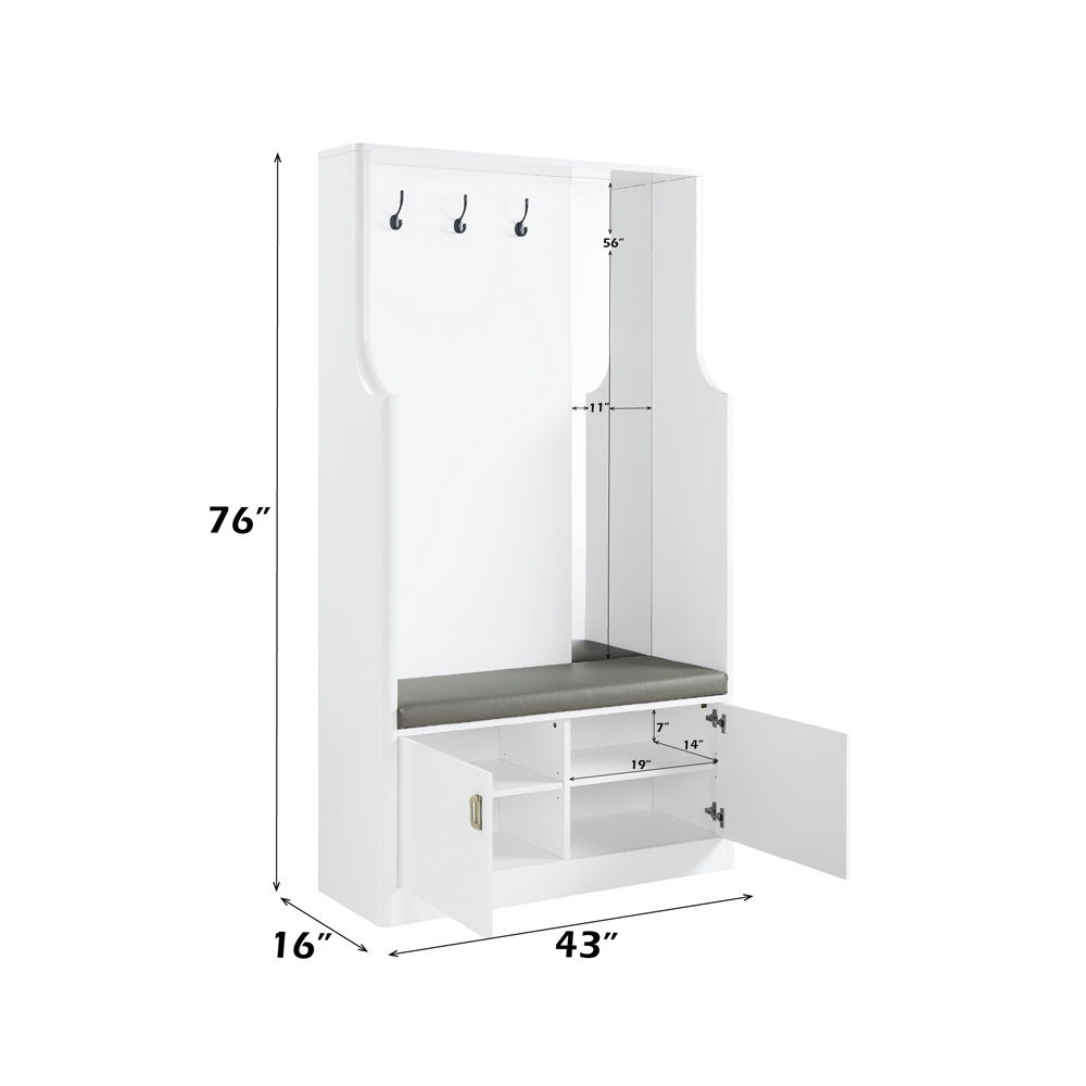 Buck II - Hall Tree - White High Gloss, white, view 5