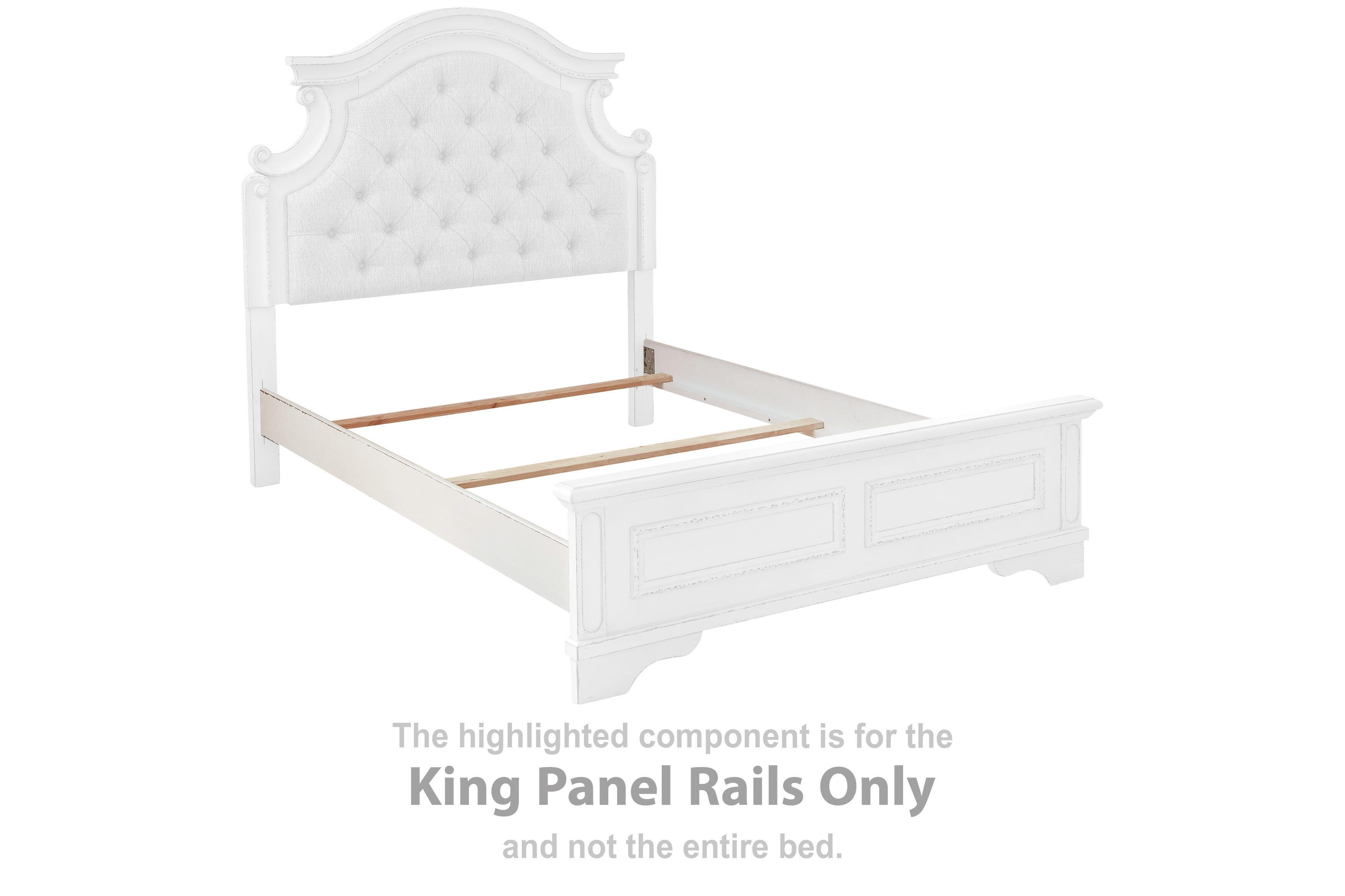 Realyn – King Panel Rails – Chipped White