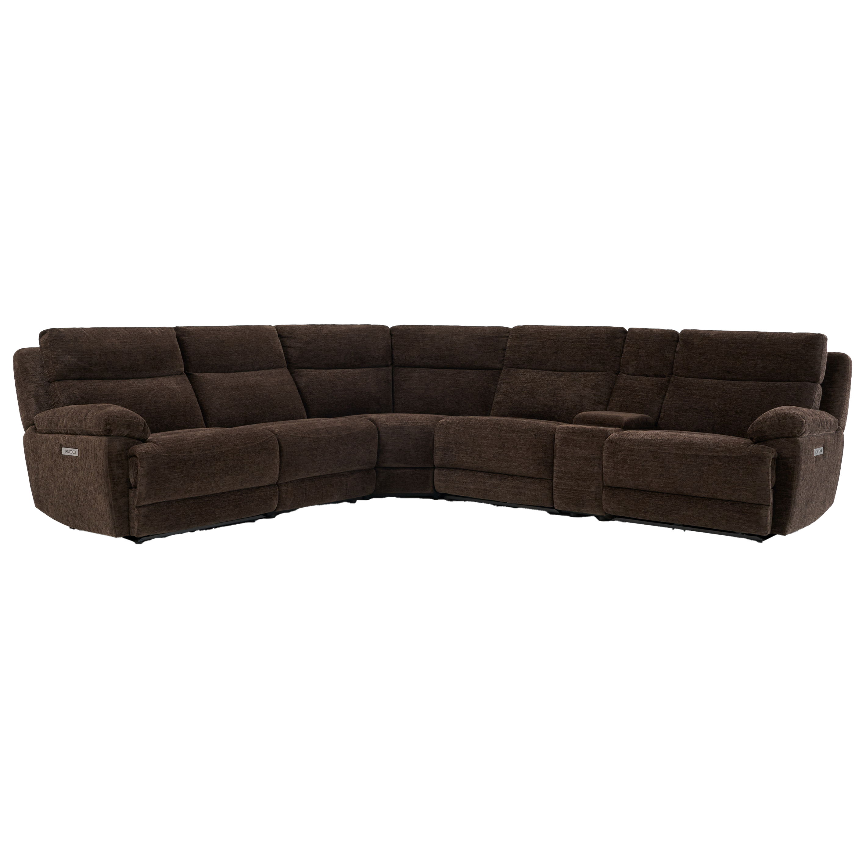 Gatlin - 6 Piece Fabric Power Sectional - Brown