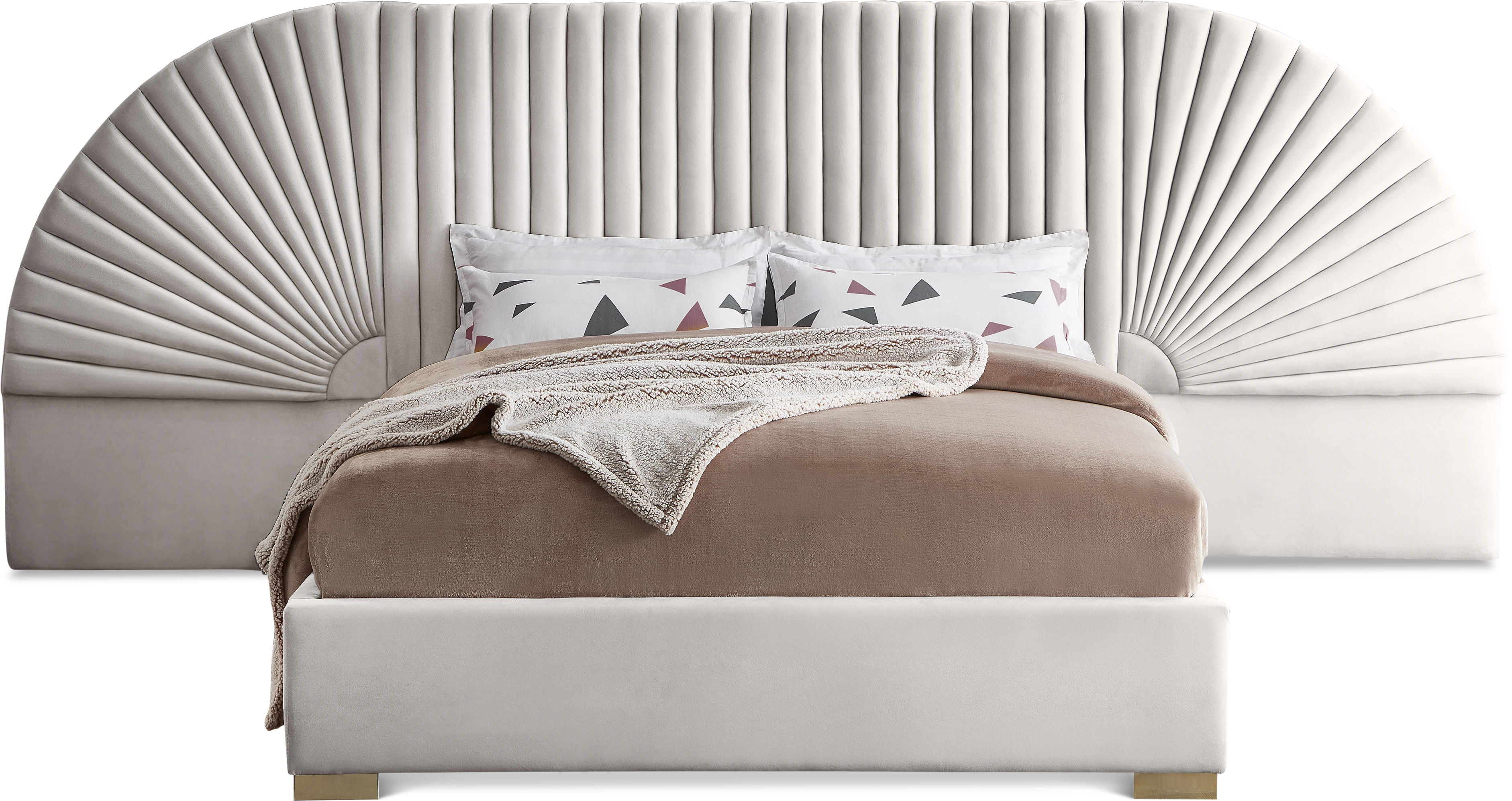 Cleo - King Bed - Cream